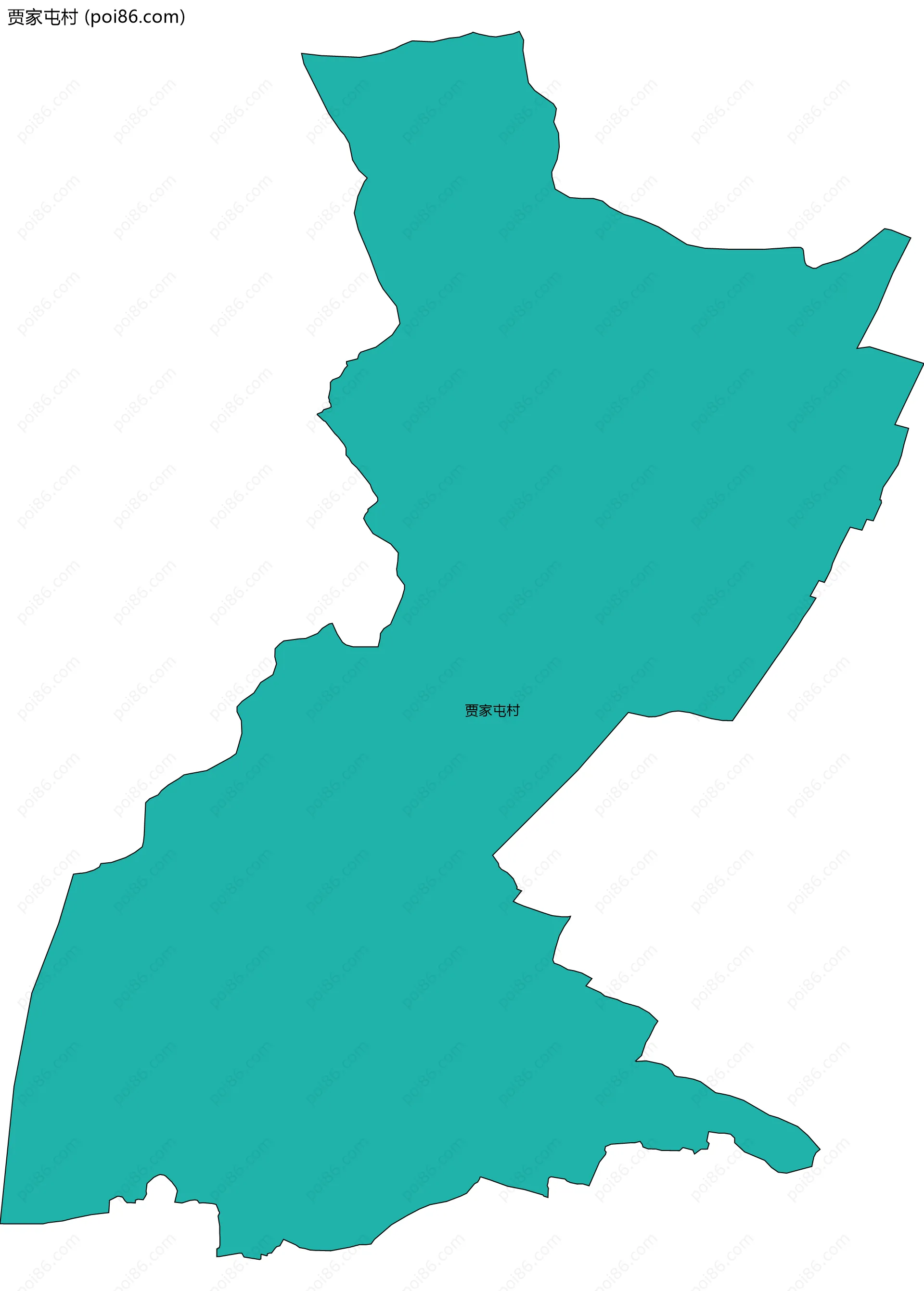 贾家屯村边界地图