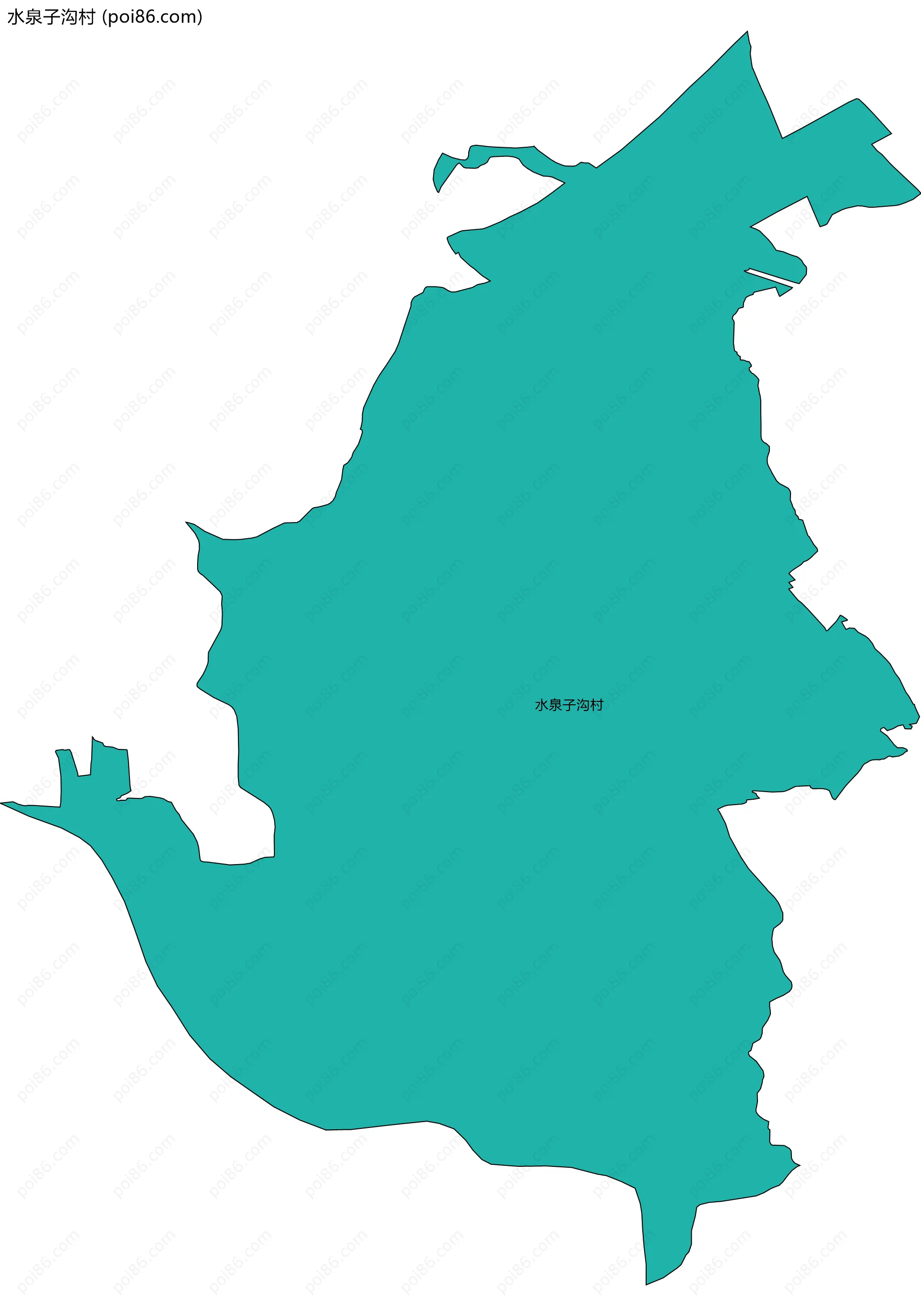 水泉子沟村边界地图