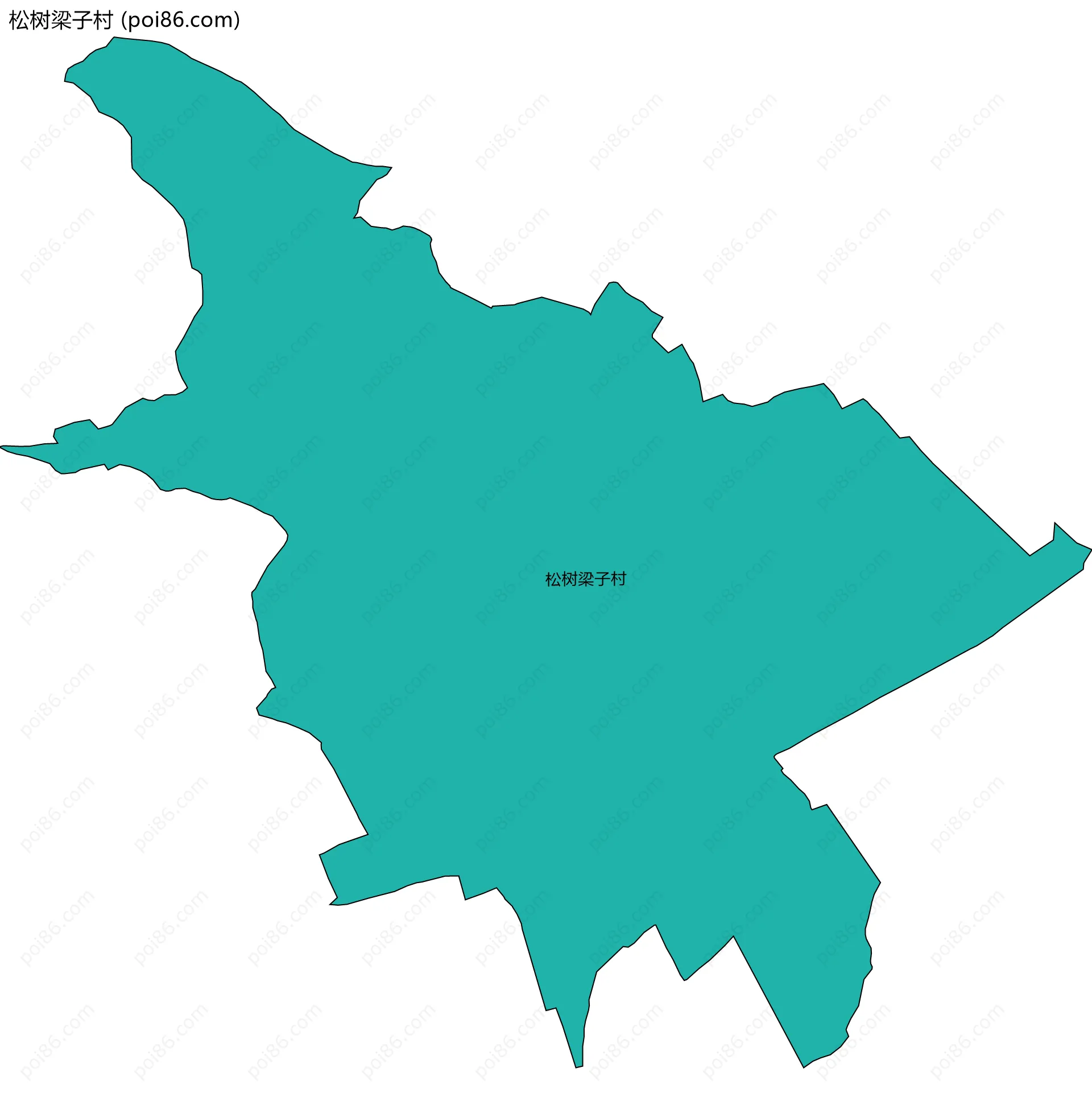 松树梁子村边界地图