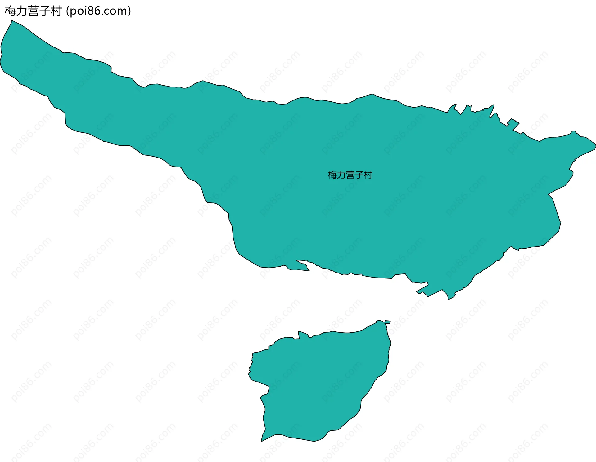 梅力营子村边界地图