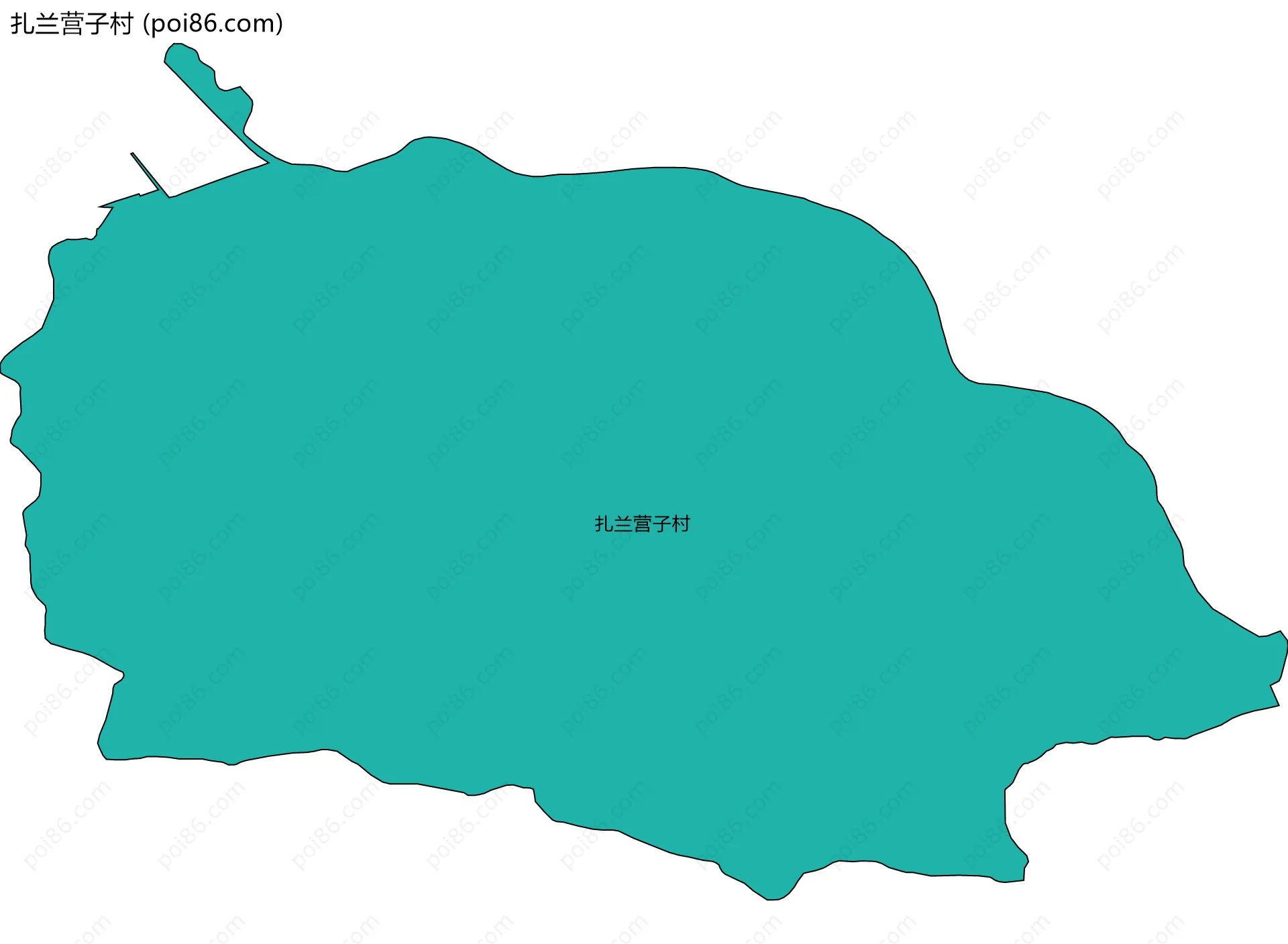 扎兰营子村边界地图