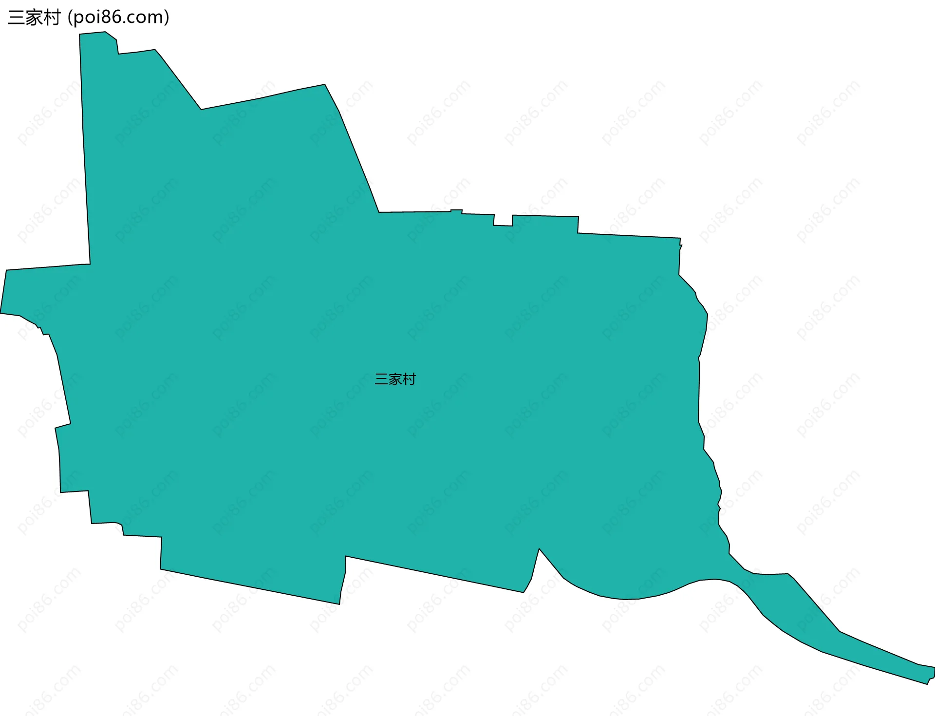 三家村边界地图