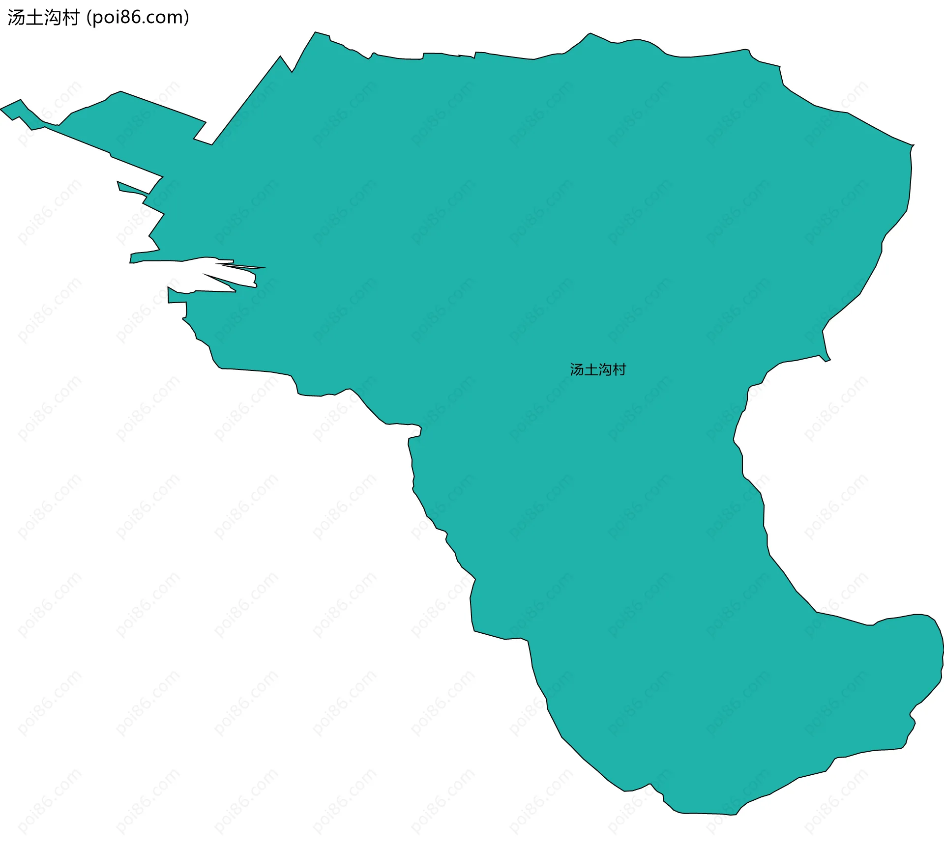 汤土沟村边界地图