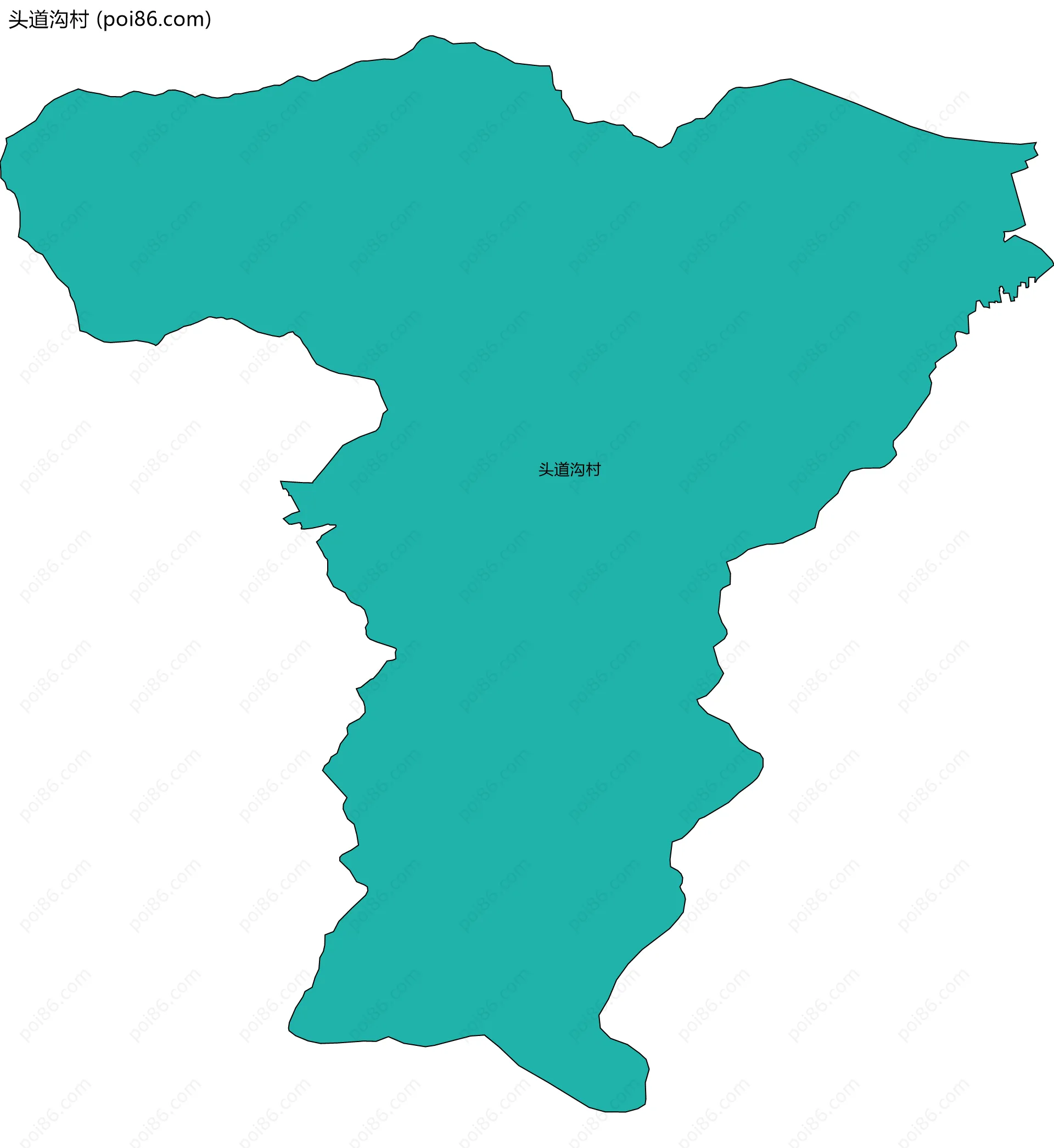 头道沟村边界地图