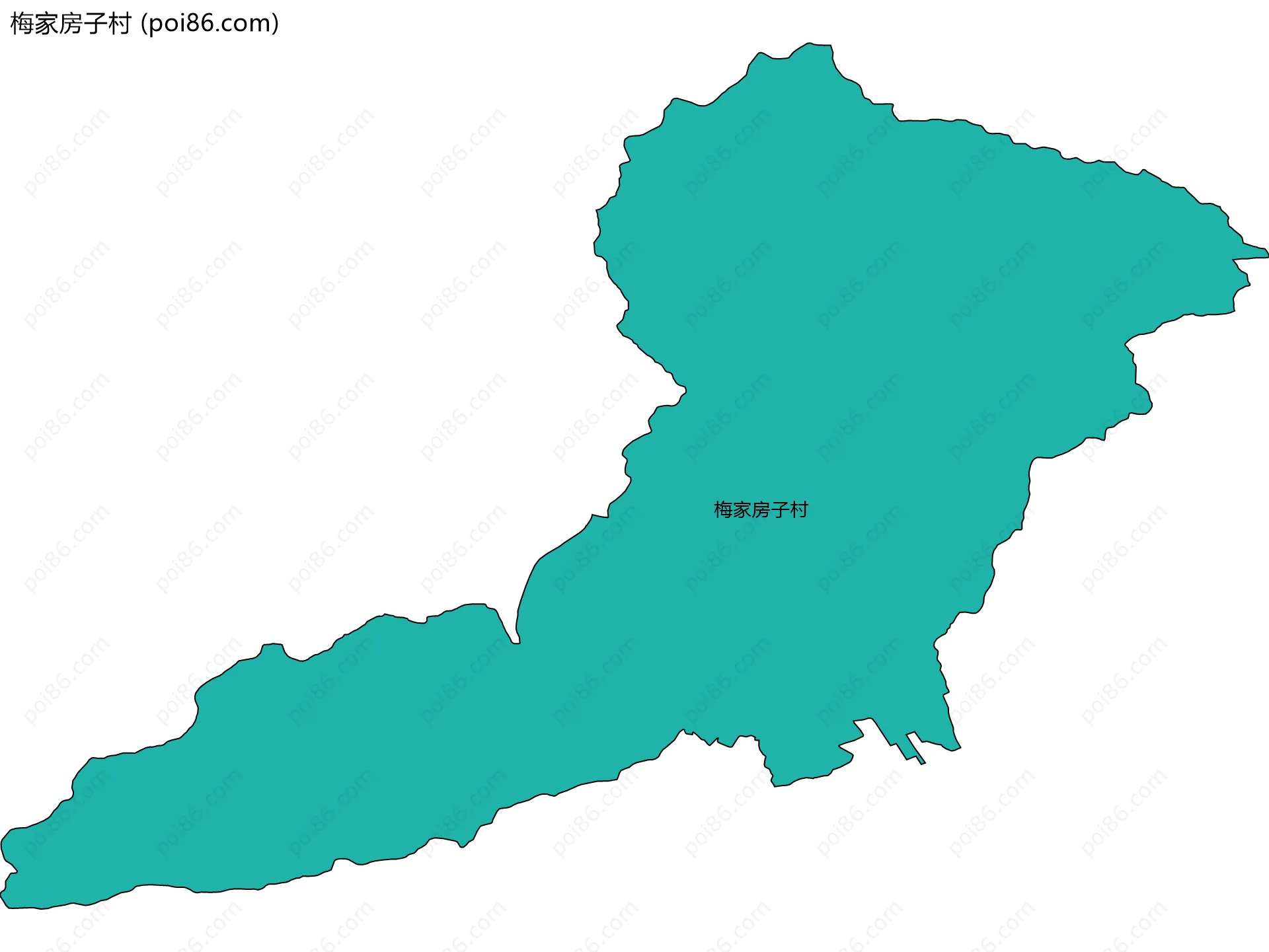 梅家房子村边界地图