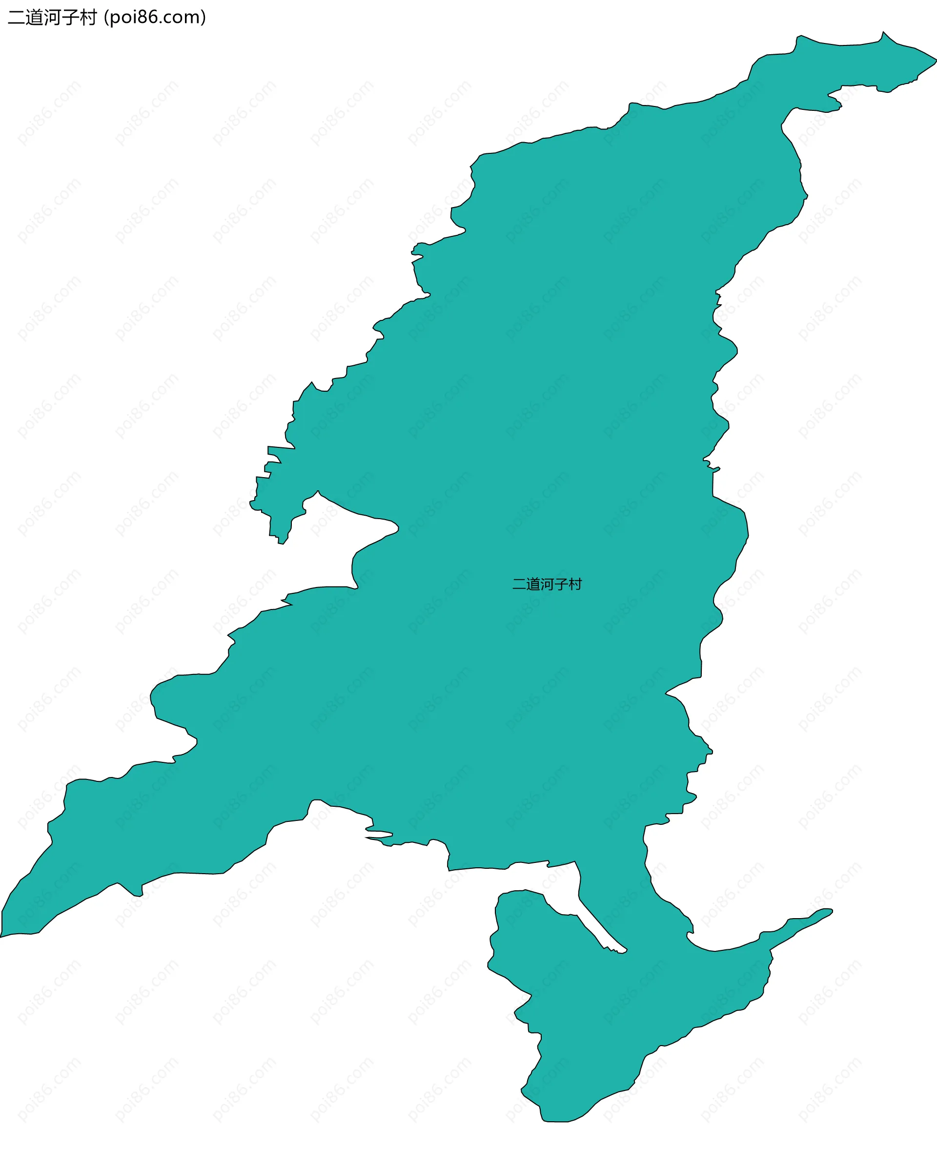 二道河子村边界地图