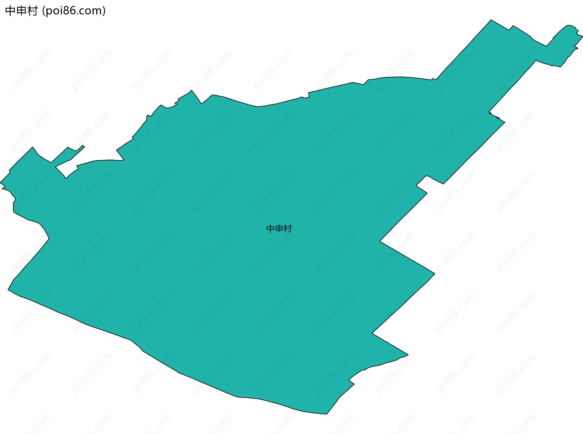 中申村边界地图