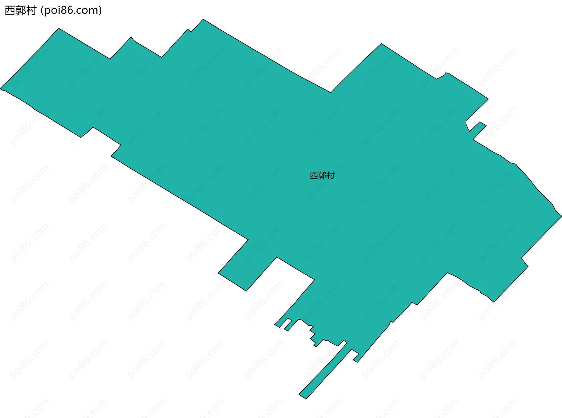 西郭村边界地图