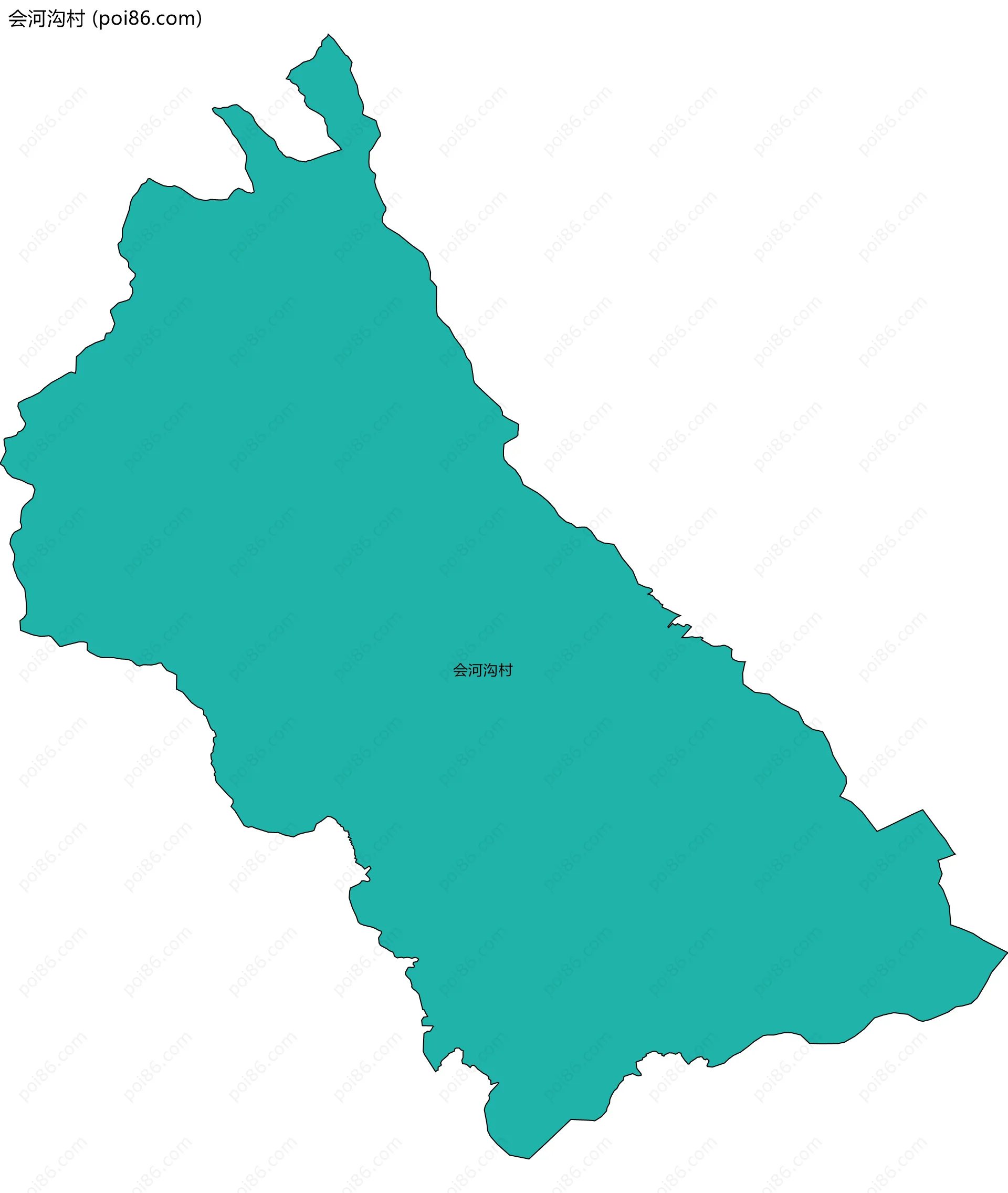 会河沟村边界地图