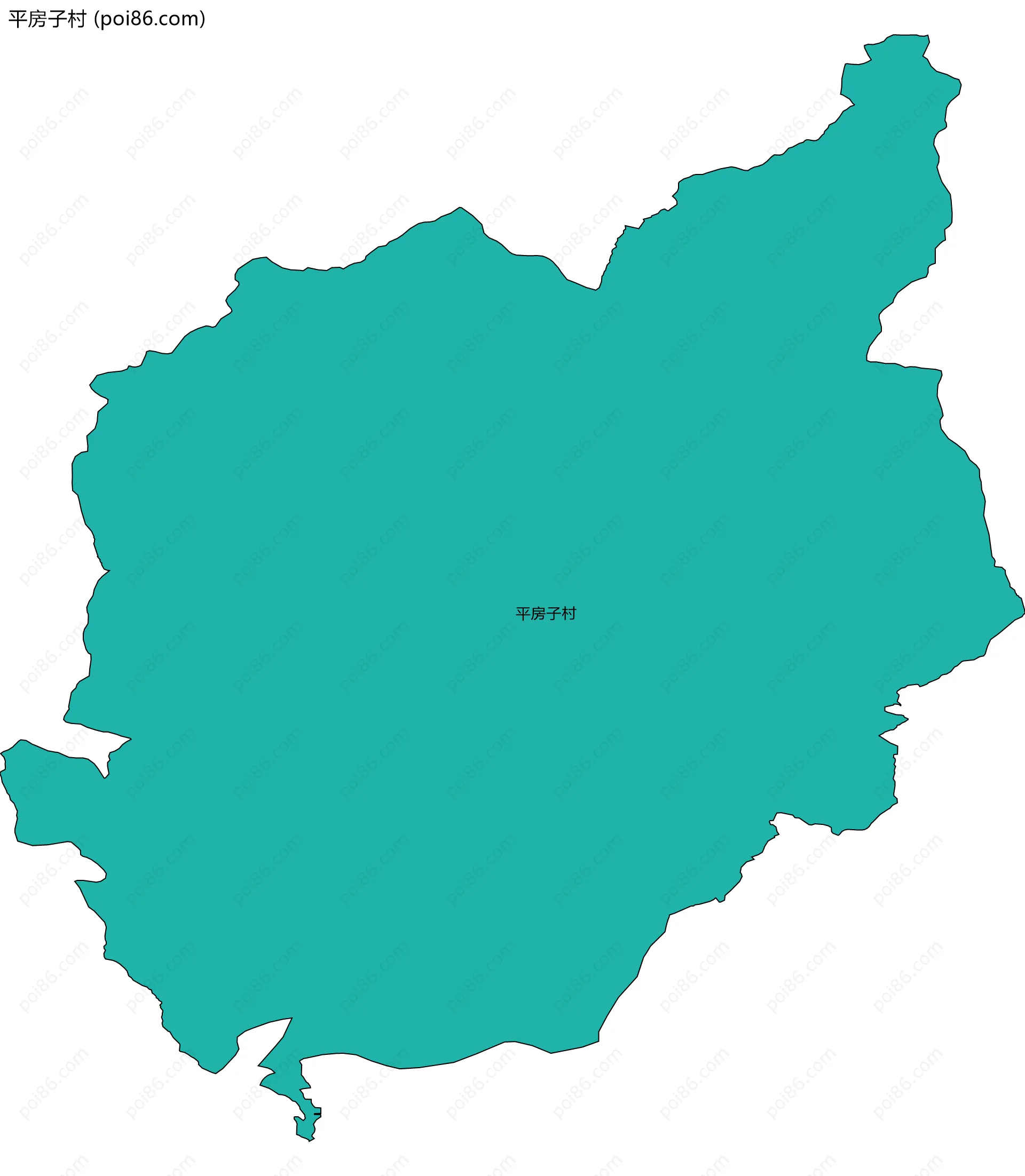 平房子村边界地图