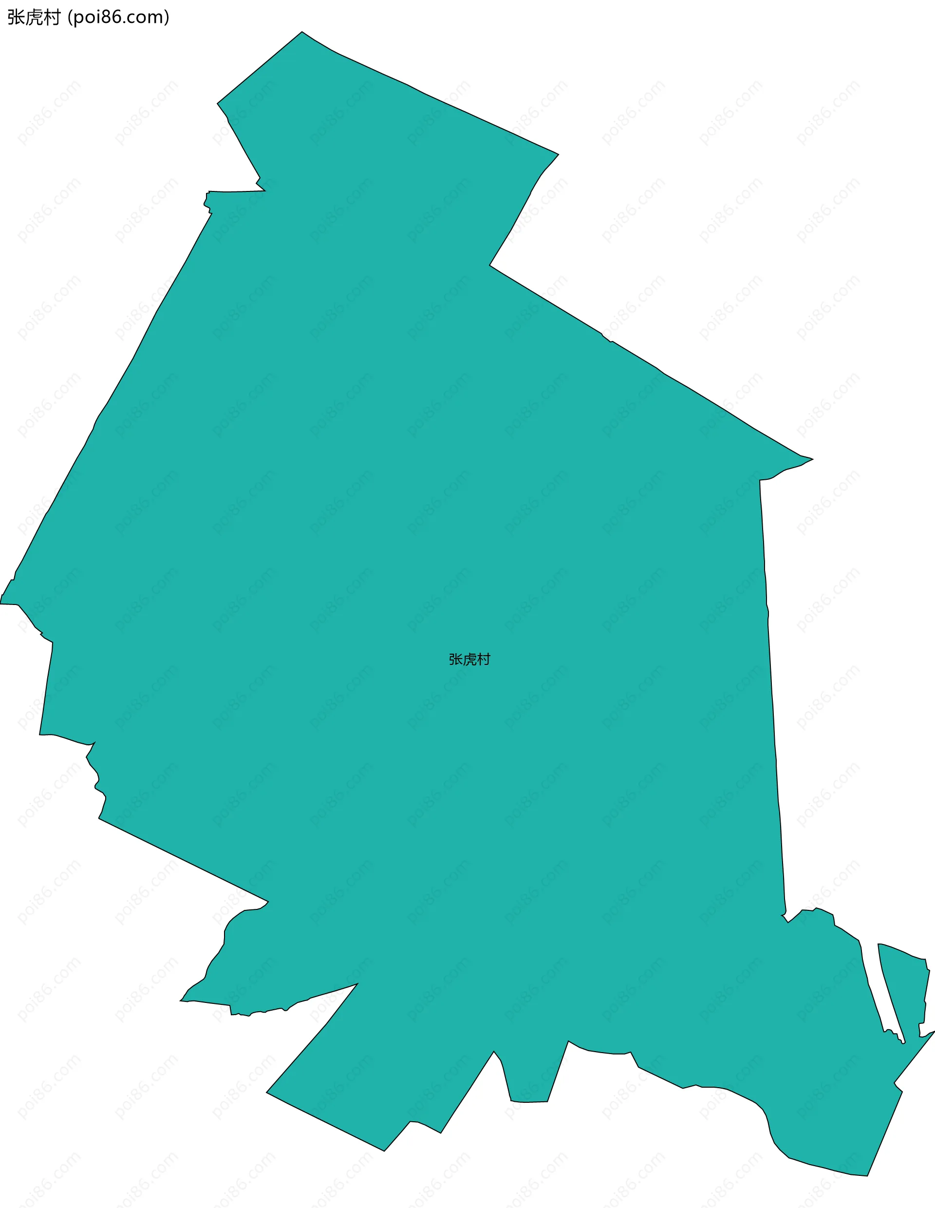 张虎村边界地图