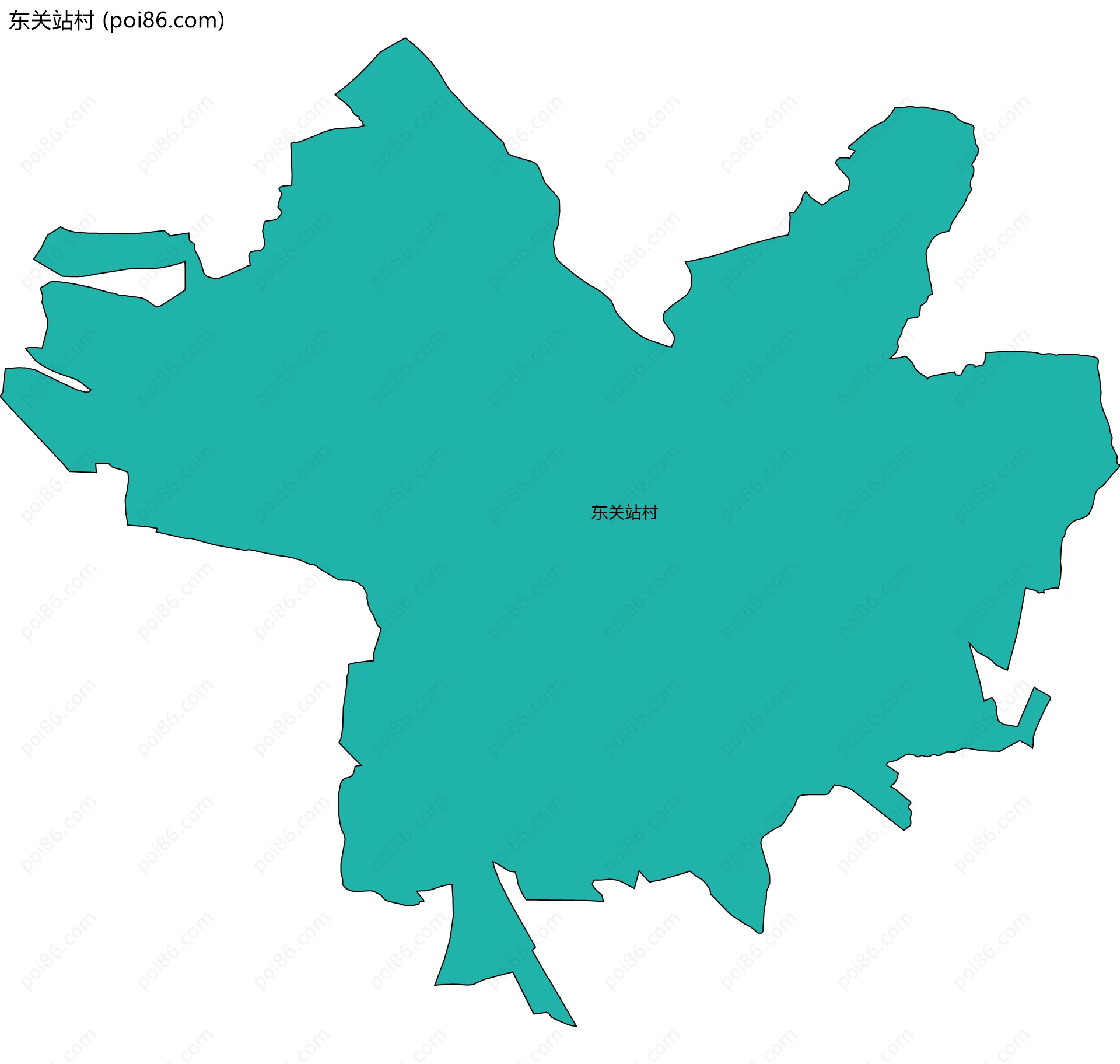 东关站村边界地图