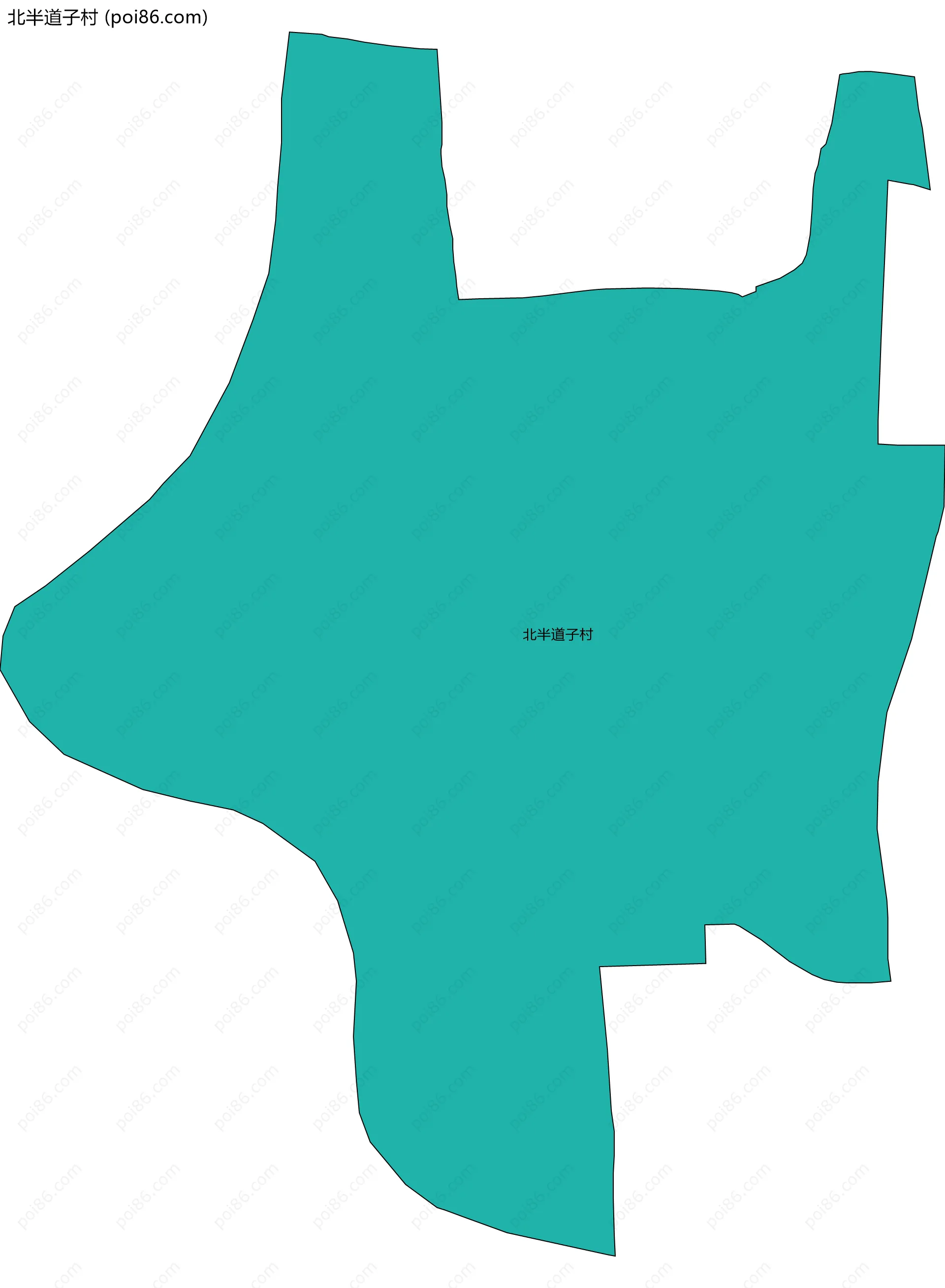 北半道子村边界地图