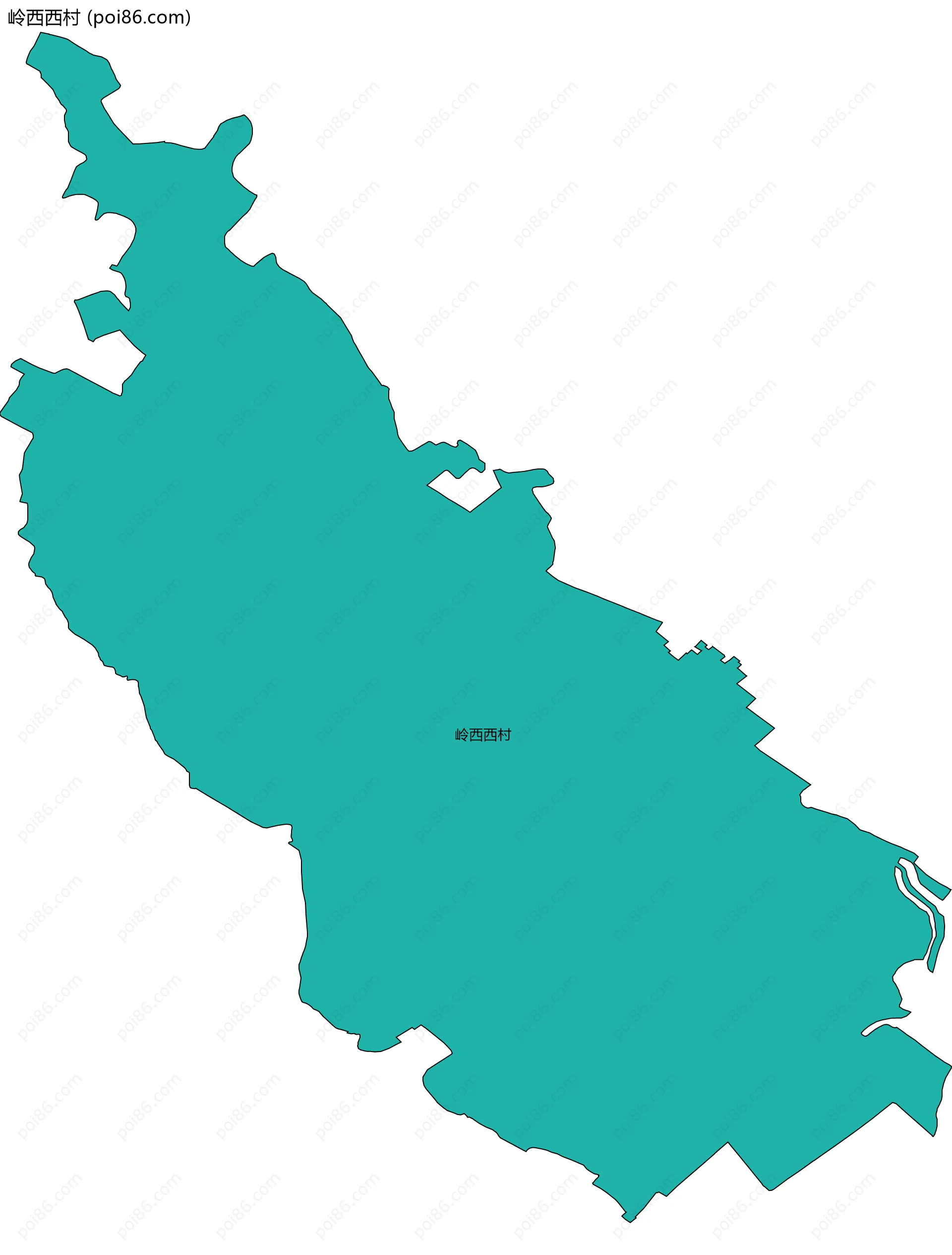 岭西西村边界地图