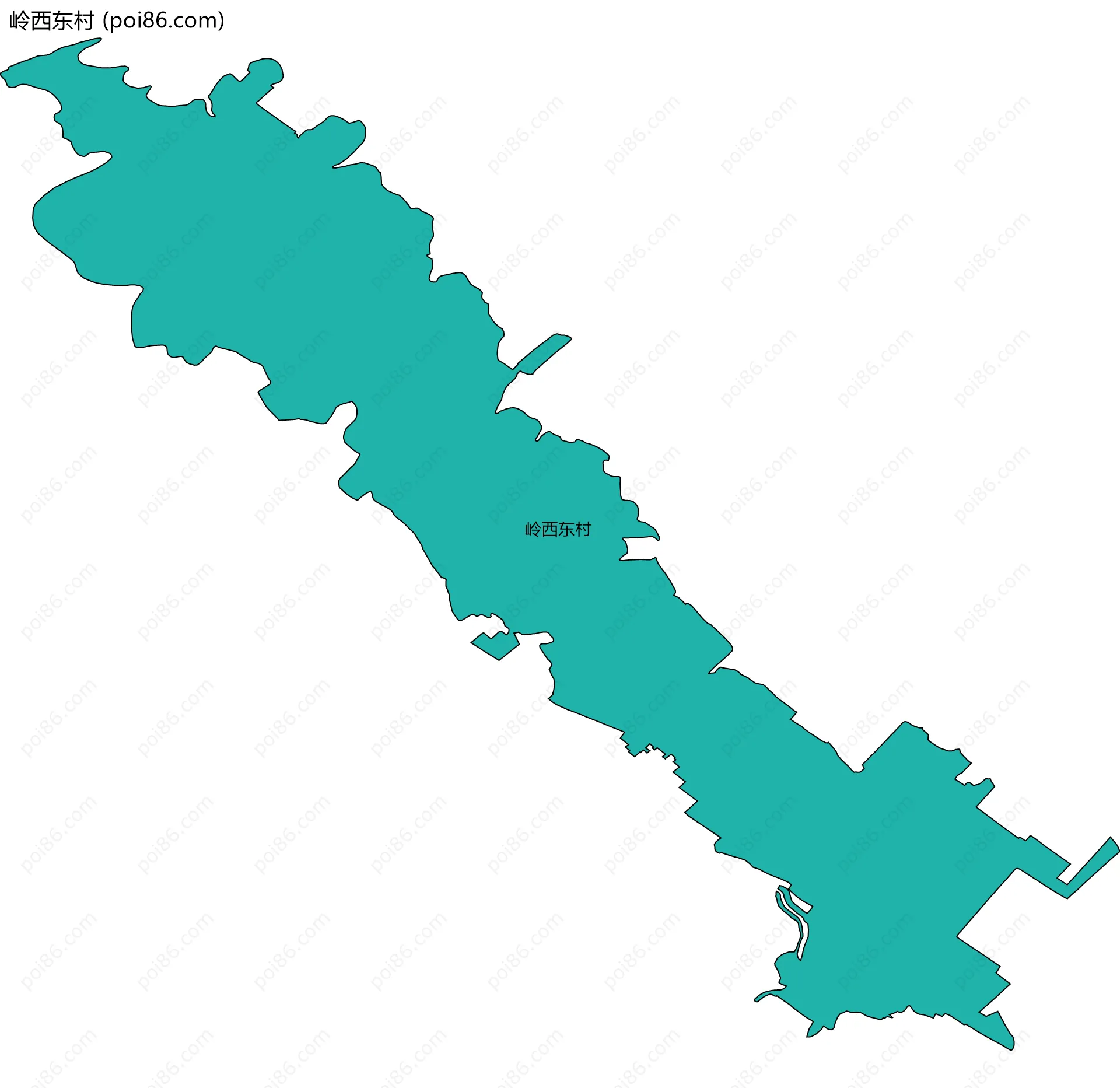 岭西东村边界地图