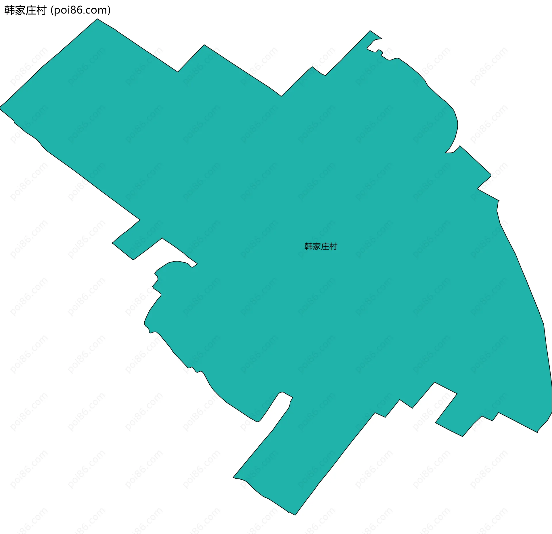 韩家庄村边界地图
