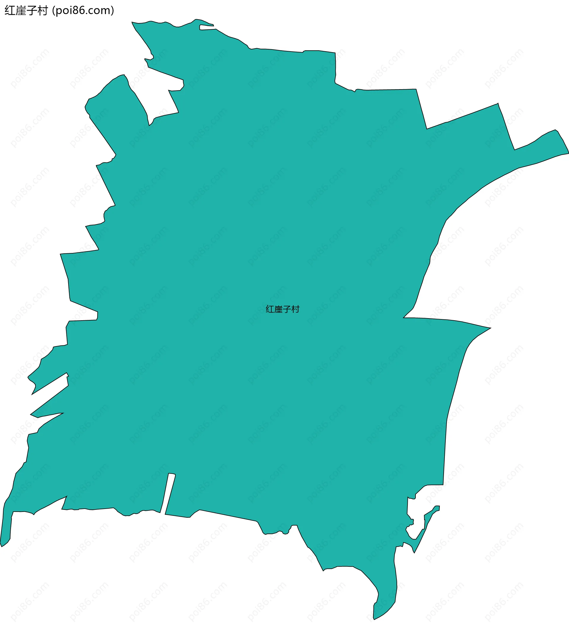 红崖子村边界地图