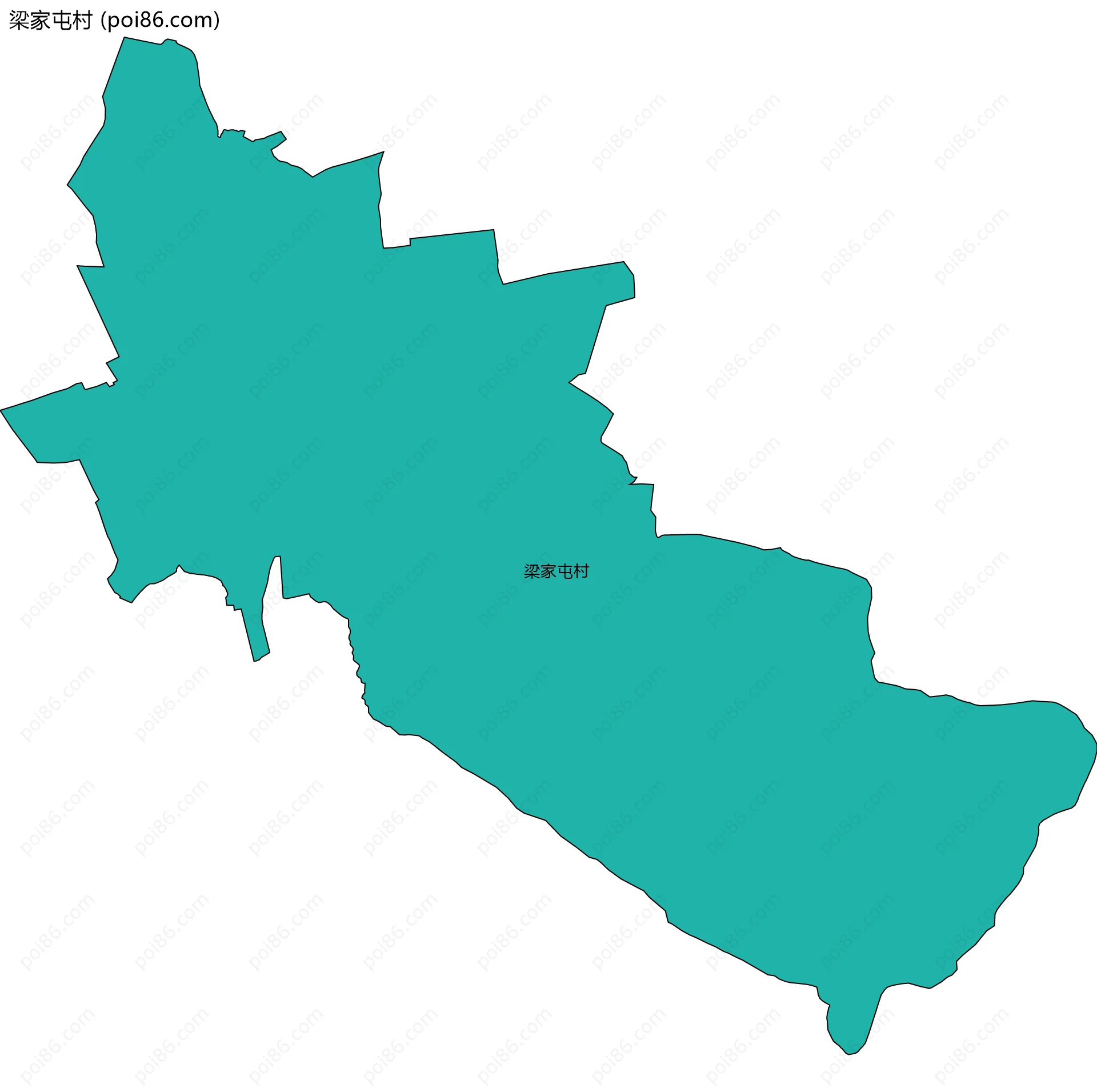 梁家屯村边界地图