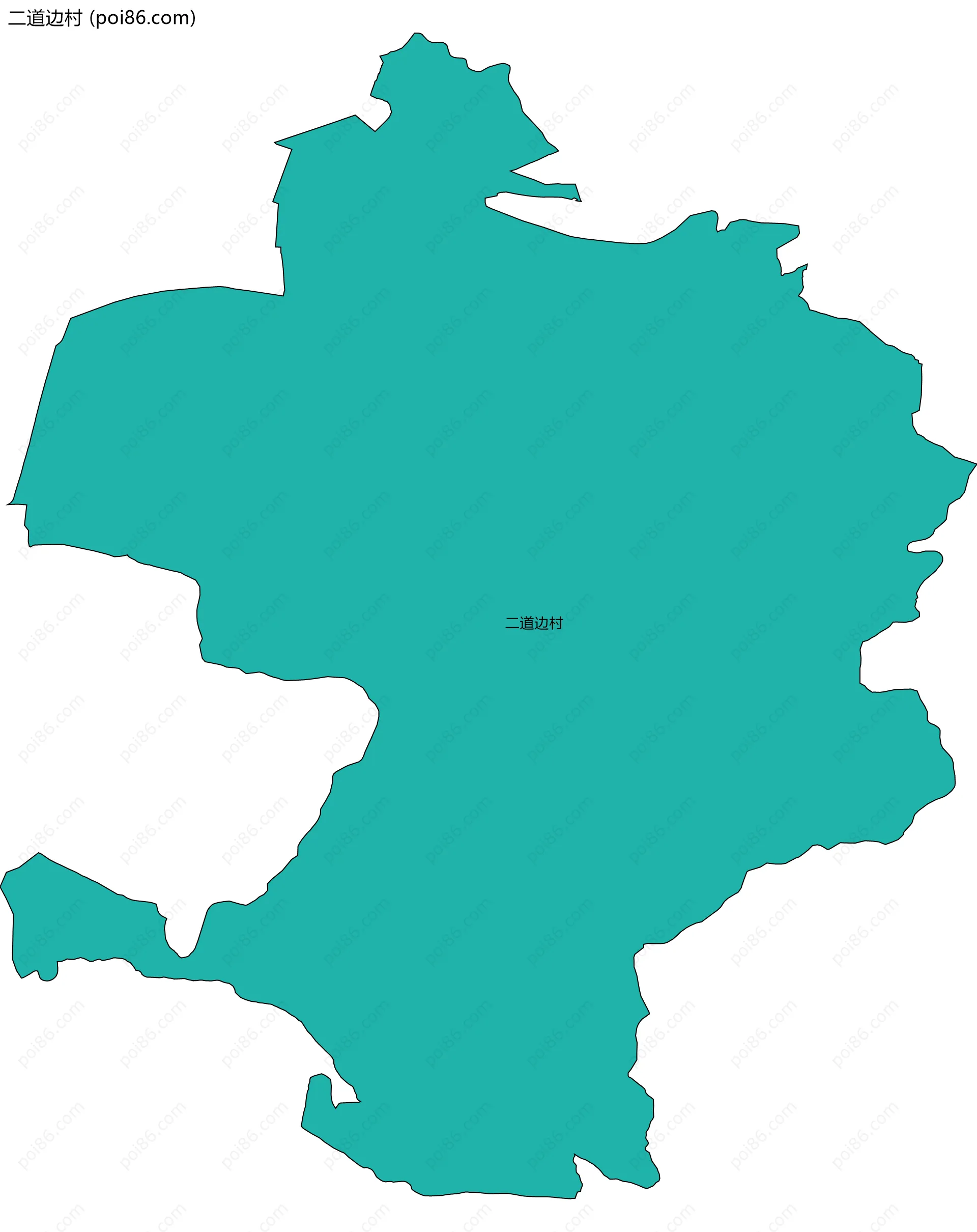 二道边村边界地图