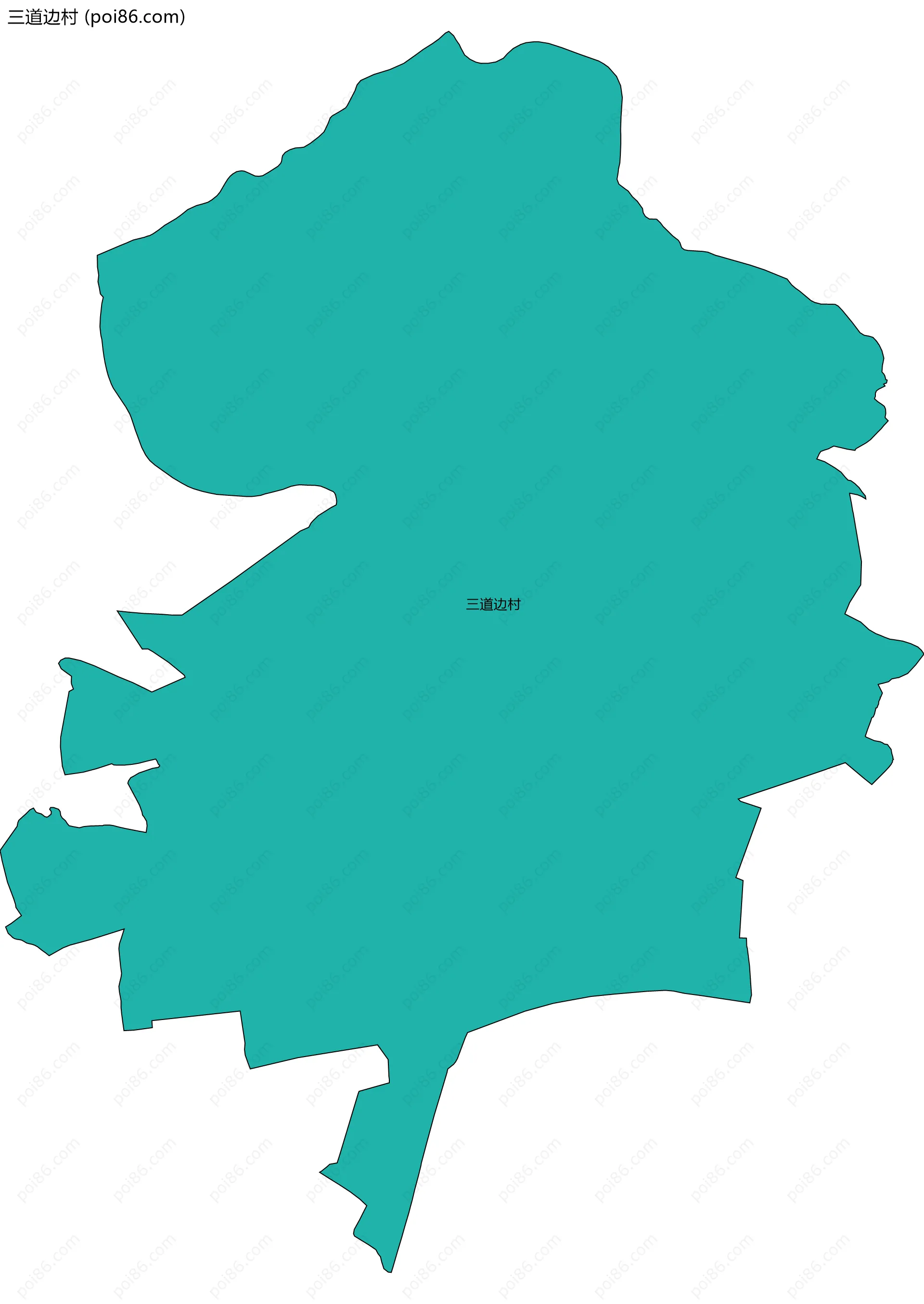 三道边村边界地图
