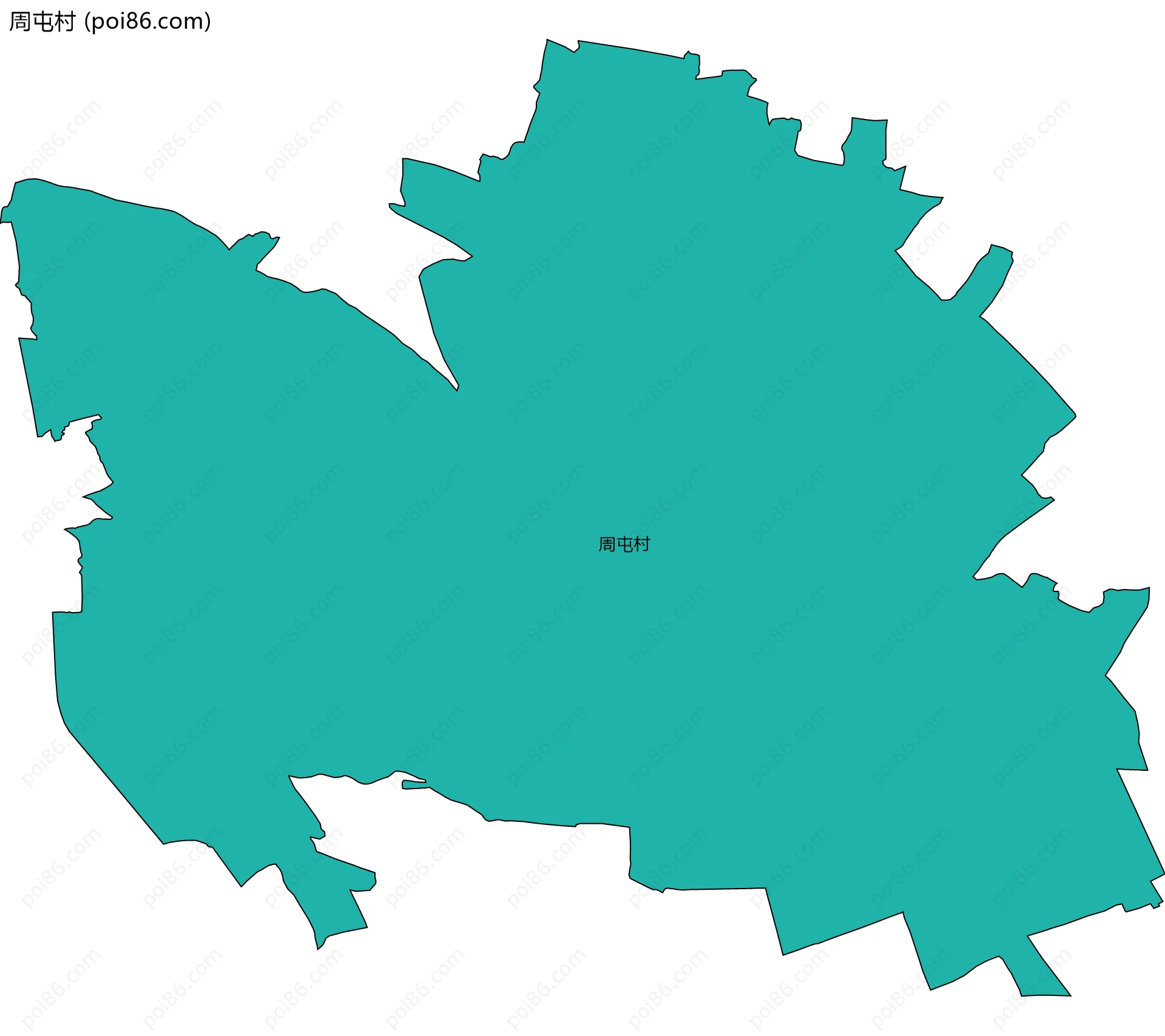 周屯村边界地图