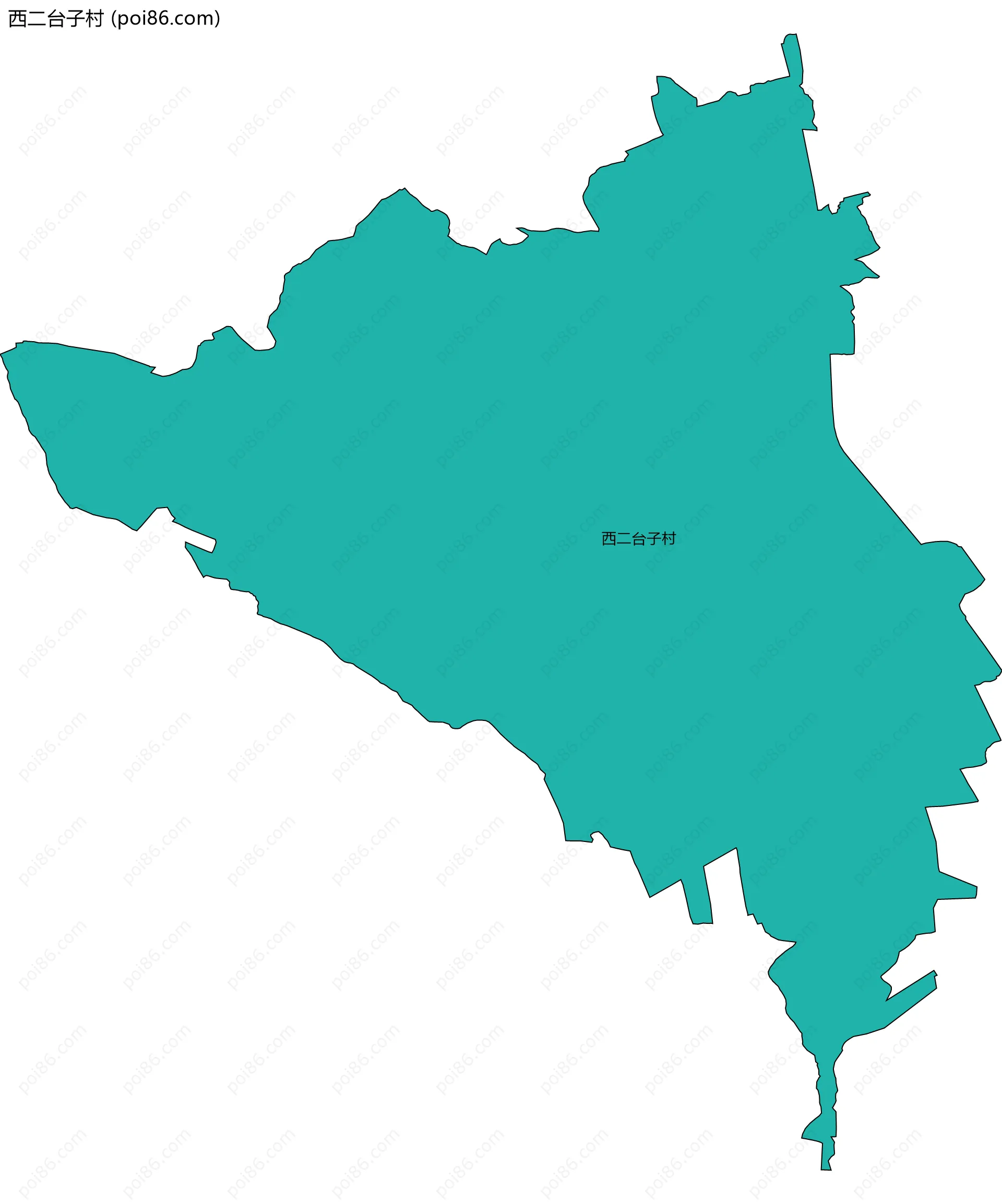 西二台子村边界地图