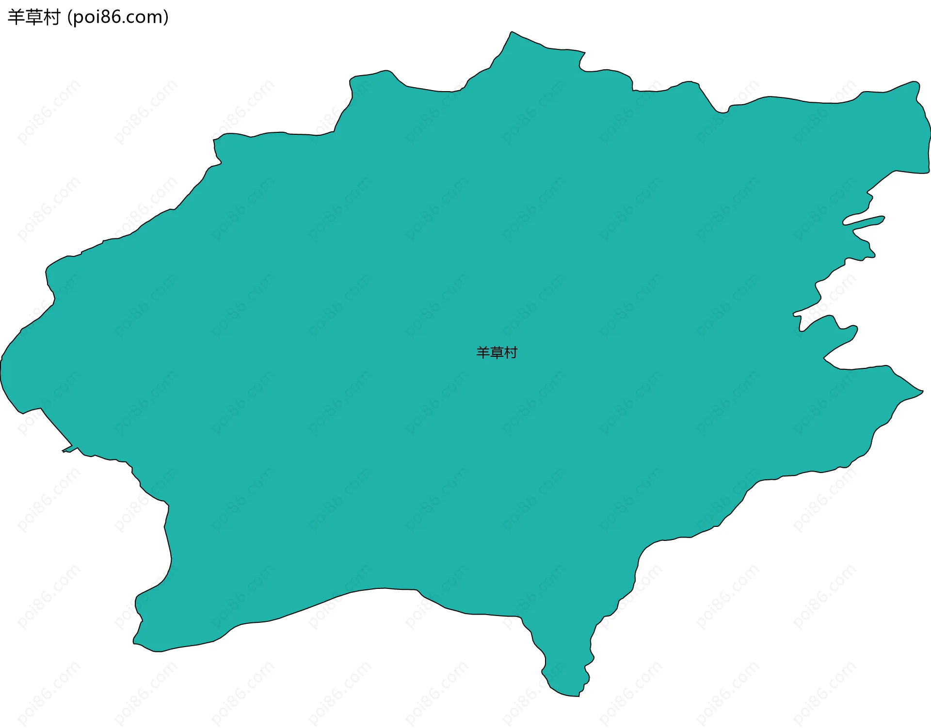 羊草村边界地图