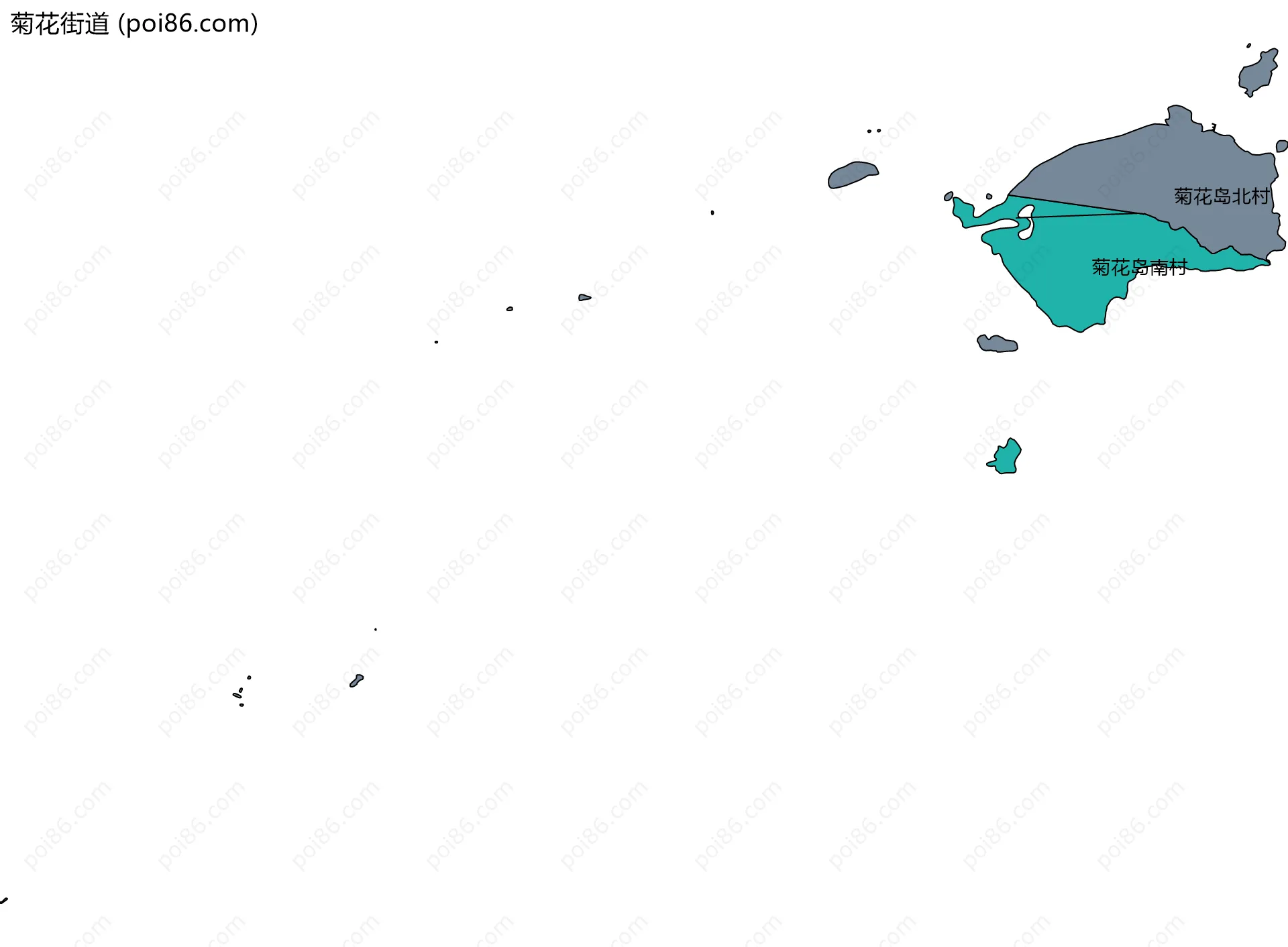 菊花街道边界地图(五级行政区划)