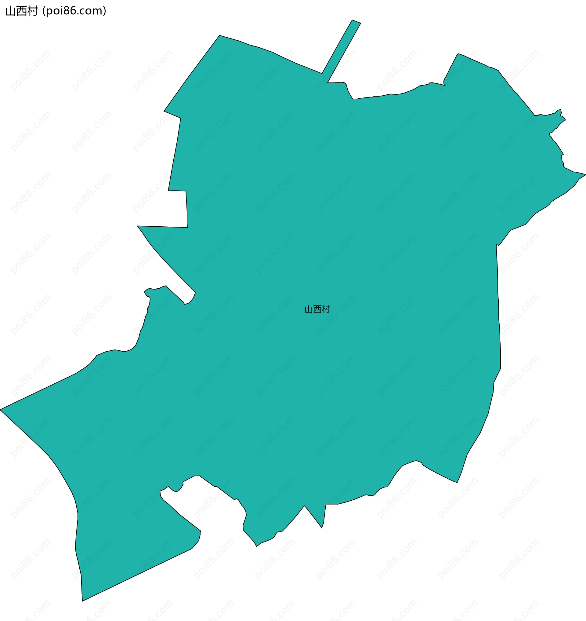 山西村边界地图