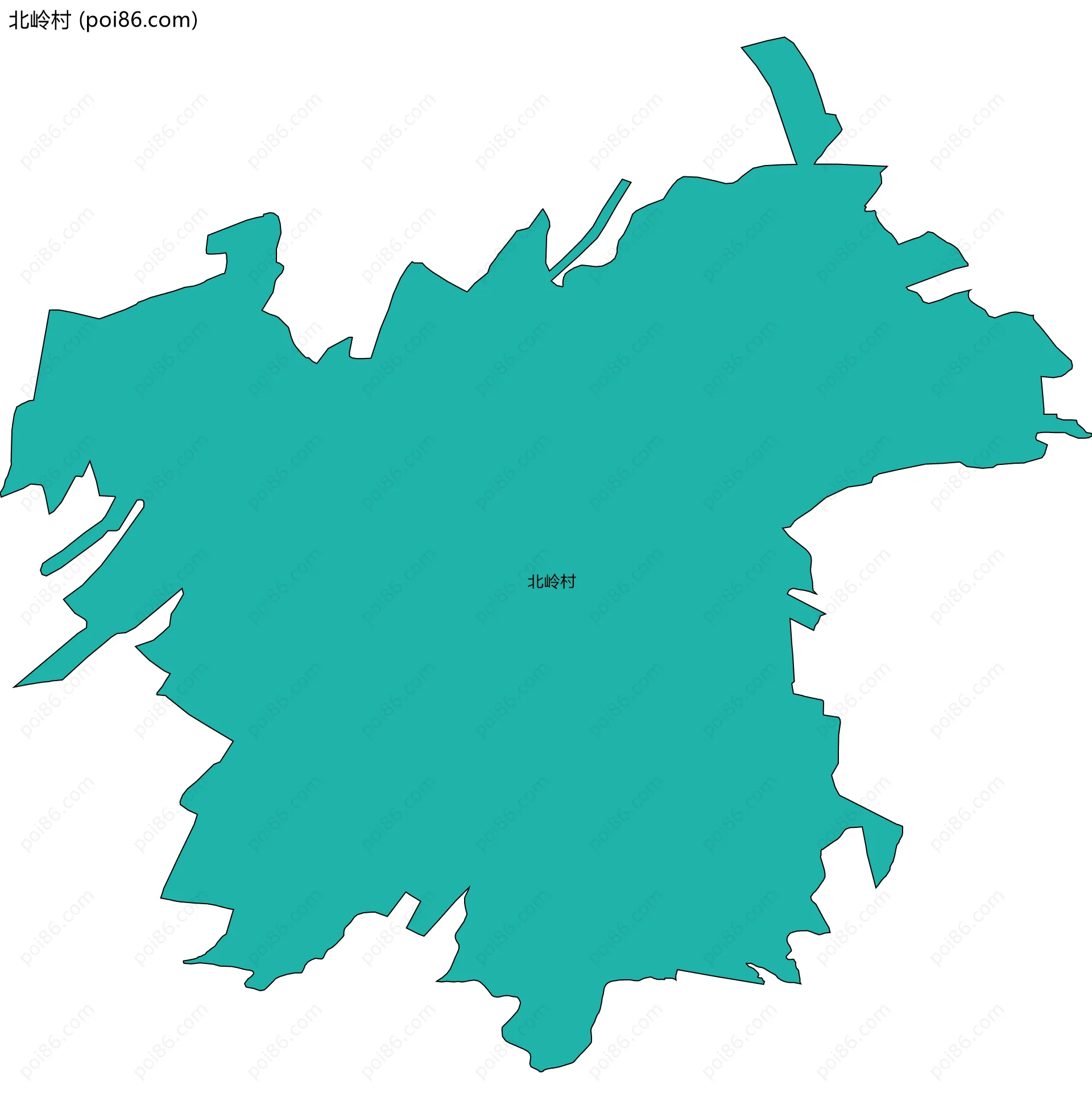 北岭村边界地图