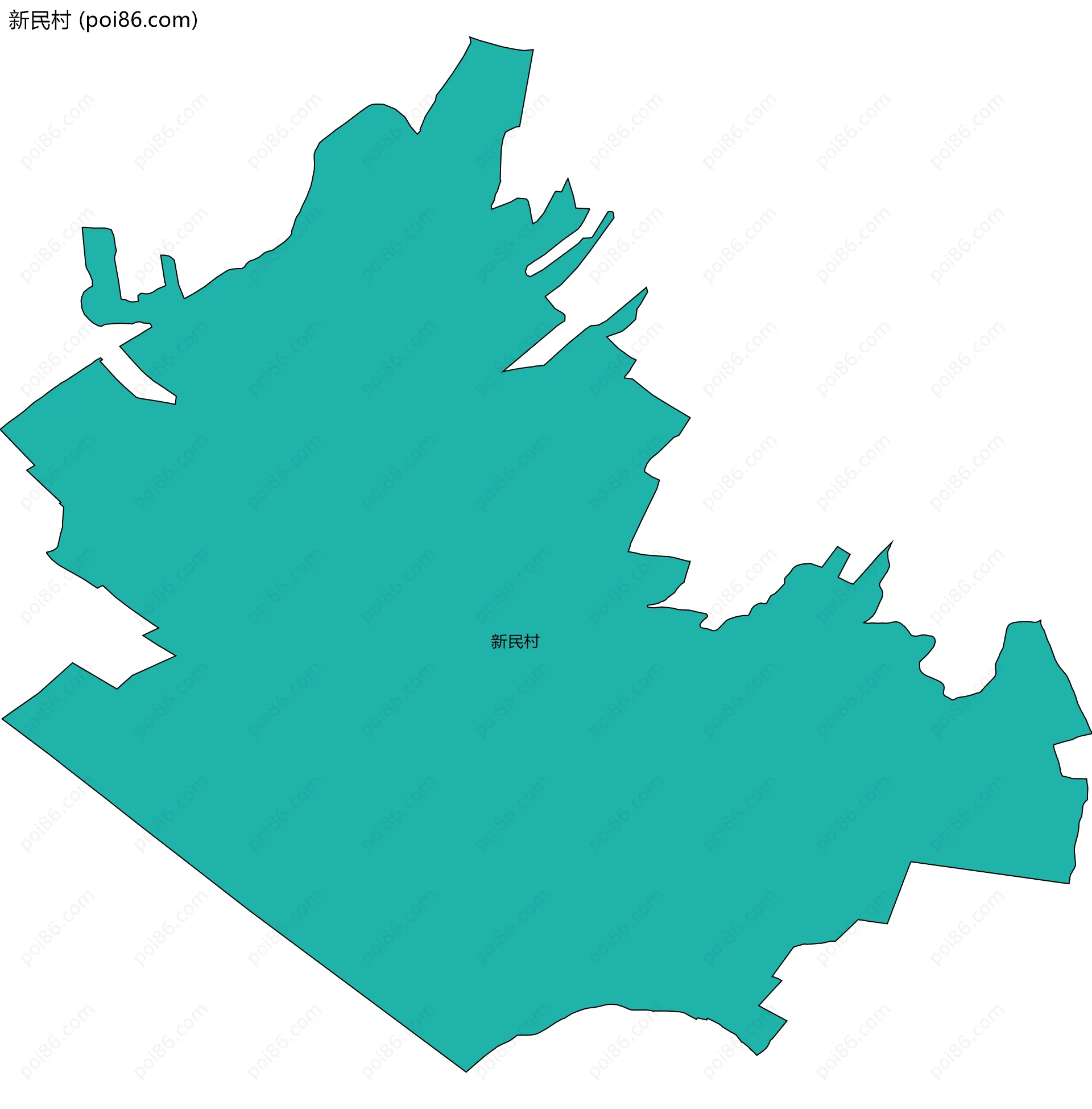 新民村边界地图