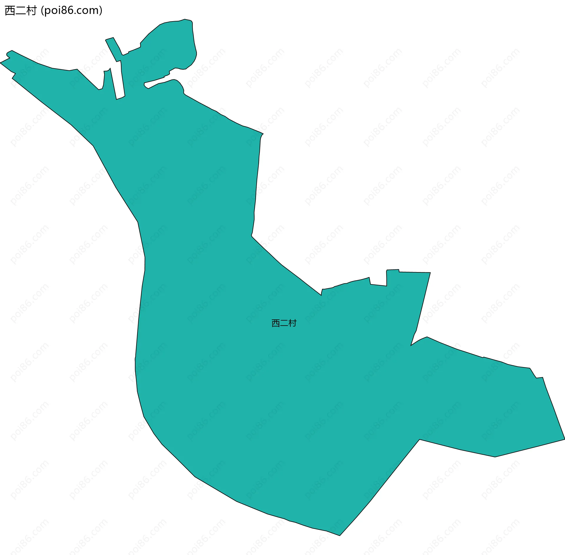 西二村边界地图