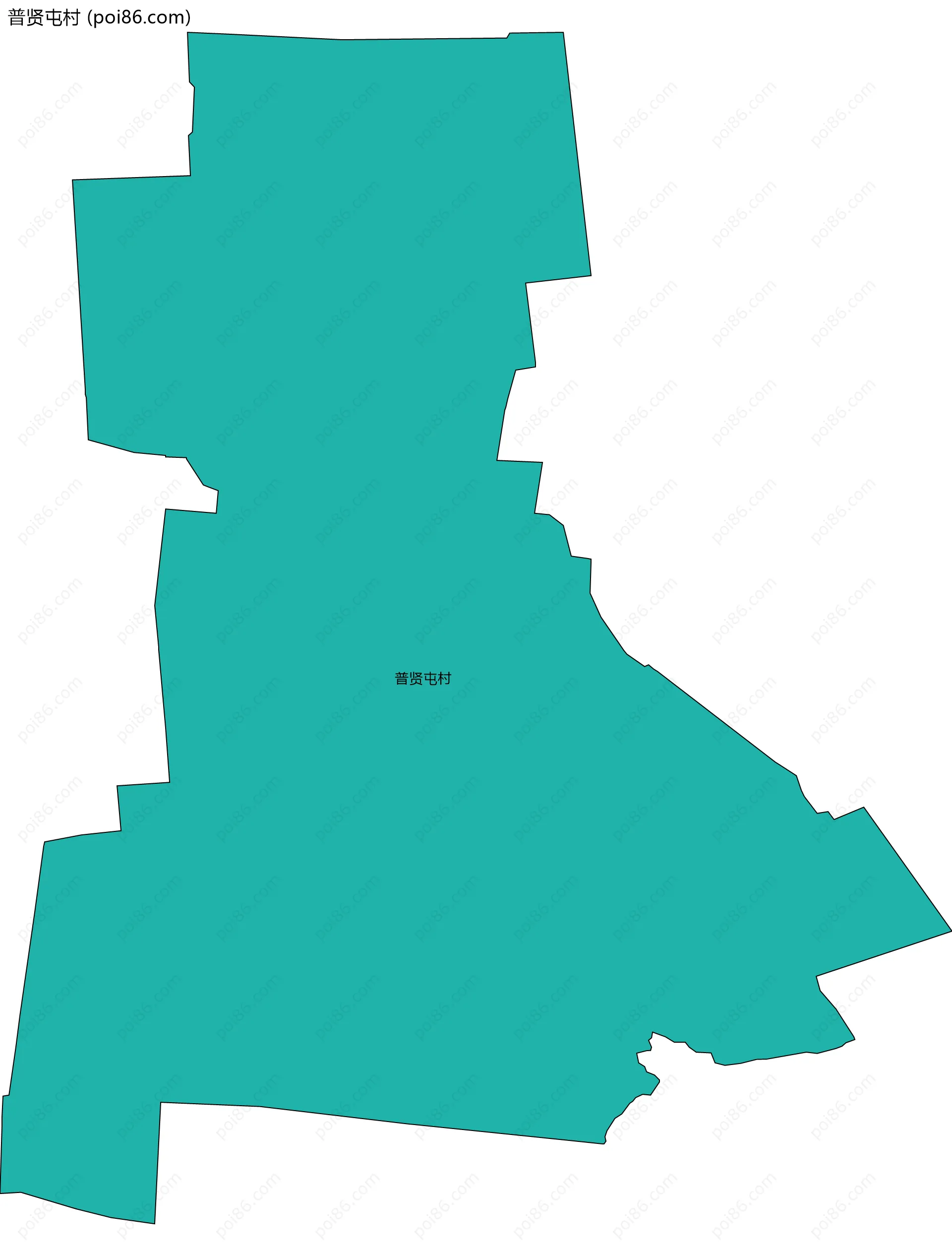 普贤屯村边界地图