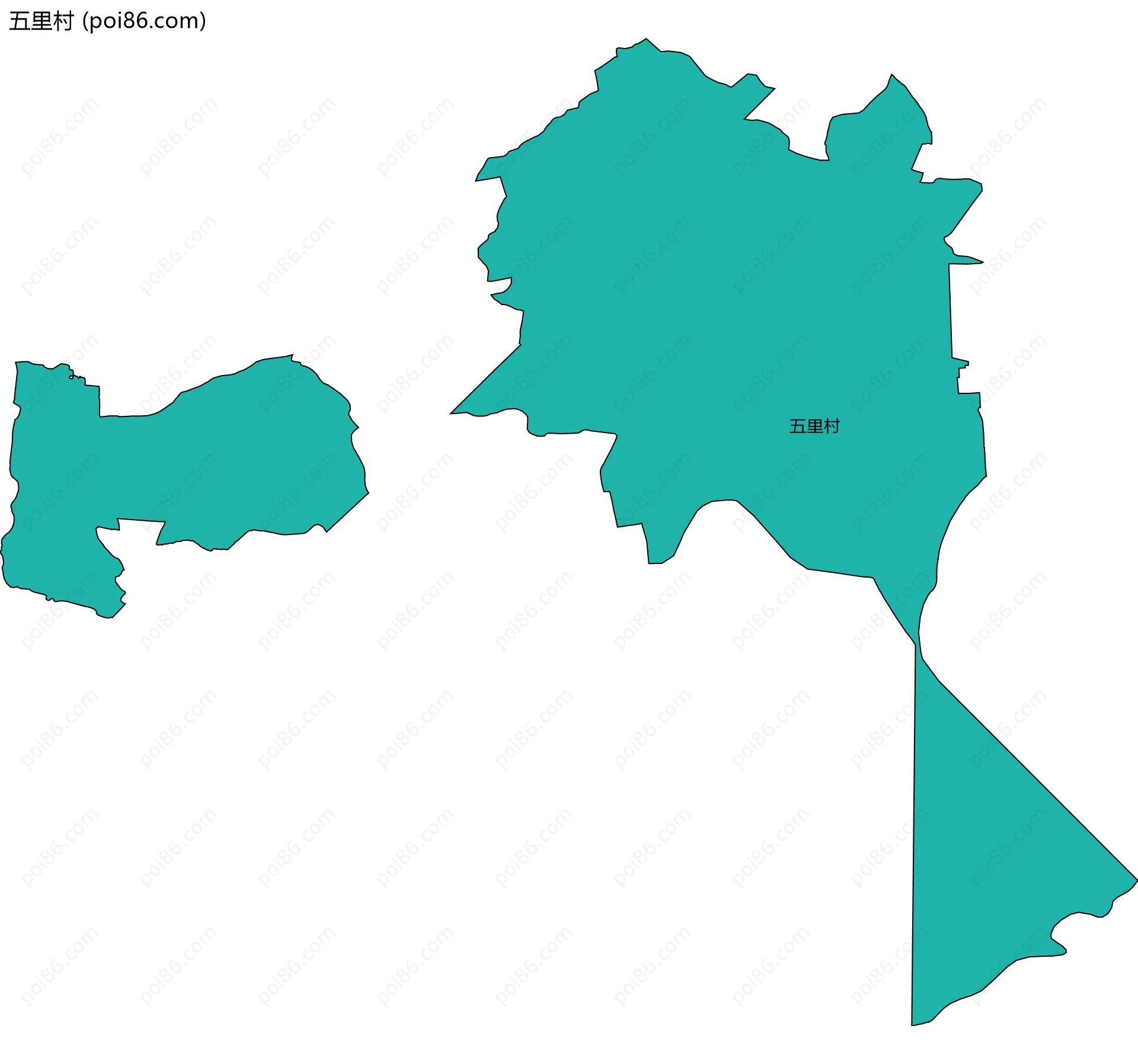 五里村边界地图