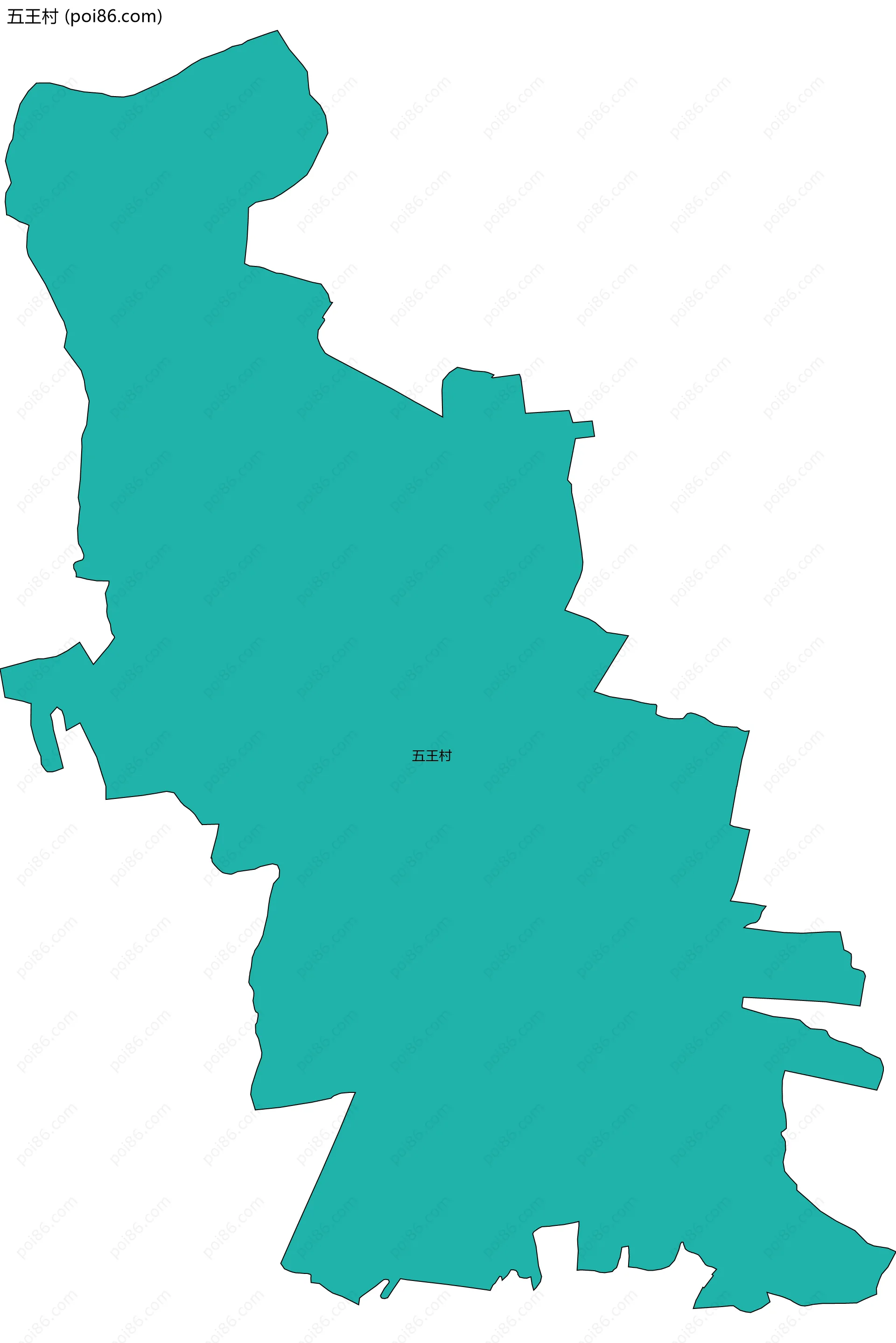 五王村边界地图