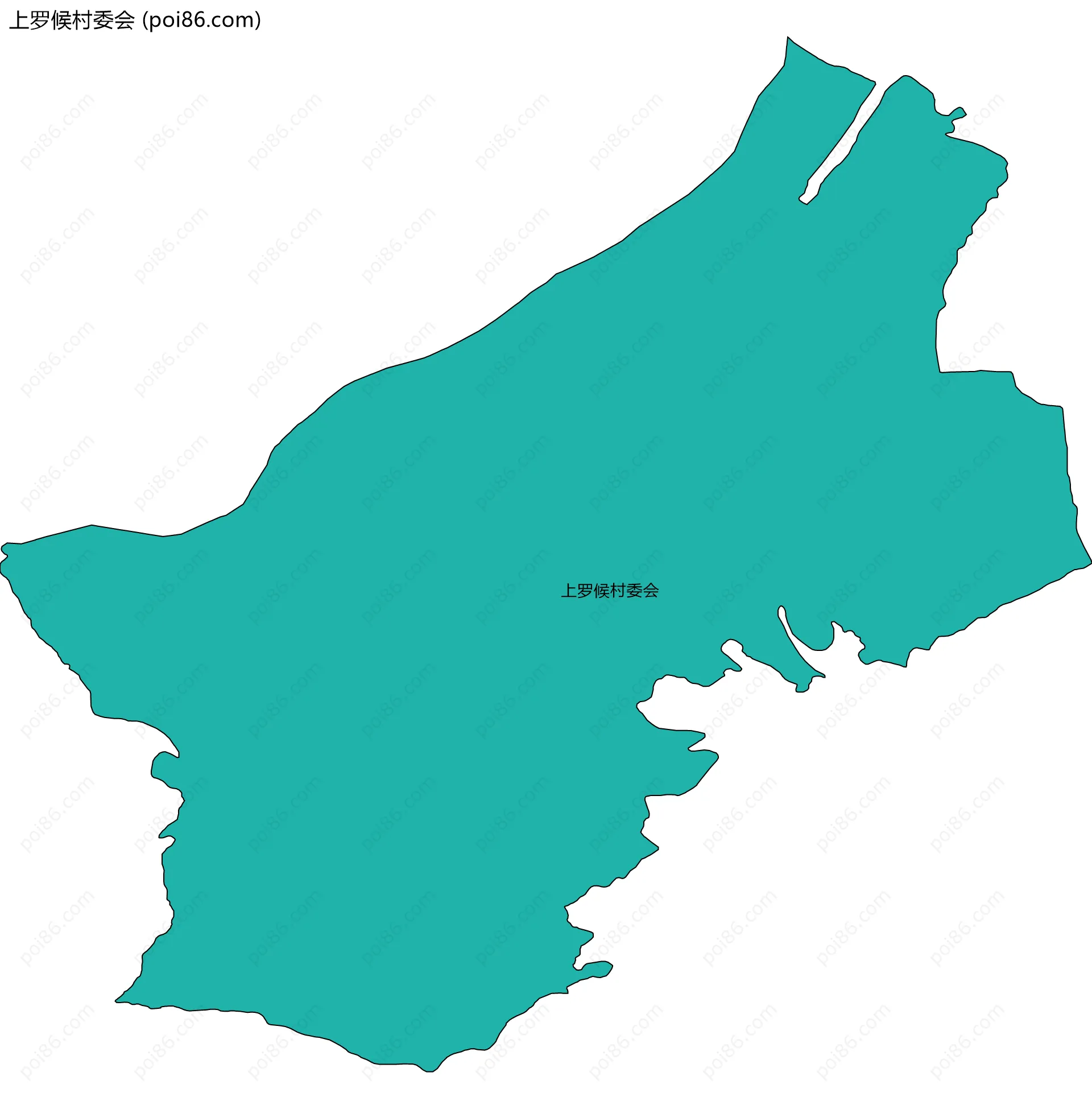 上罗候村委会边界地图
