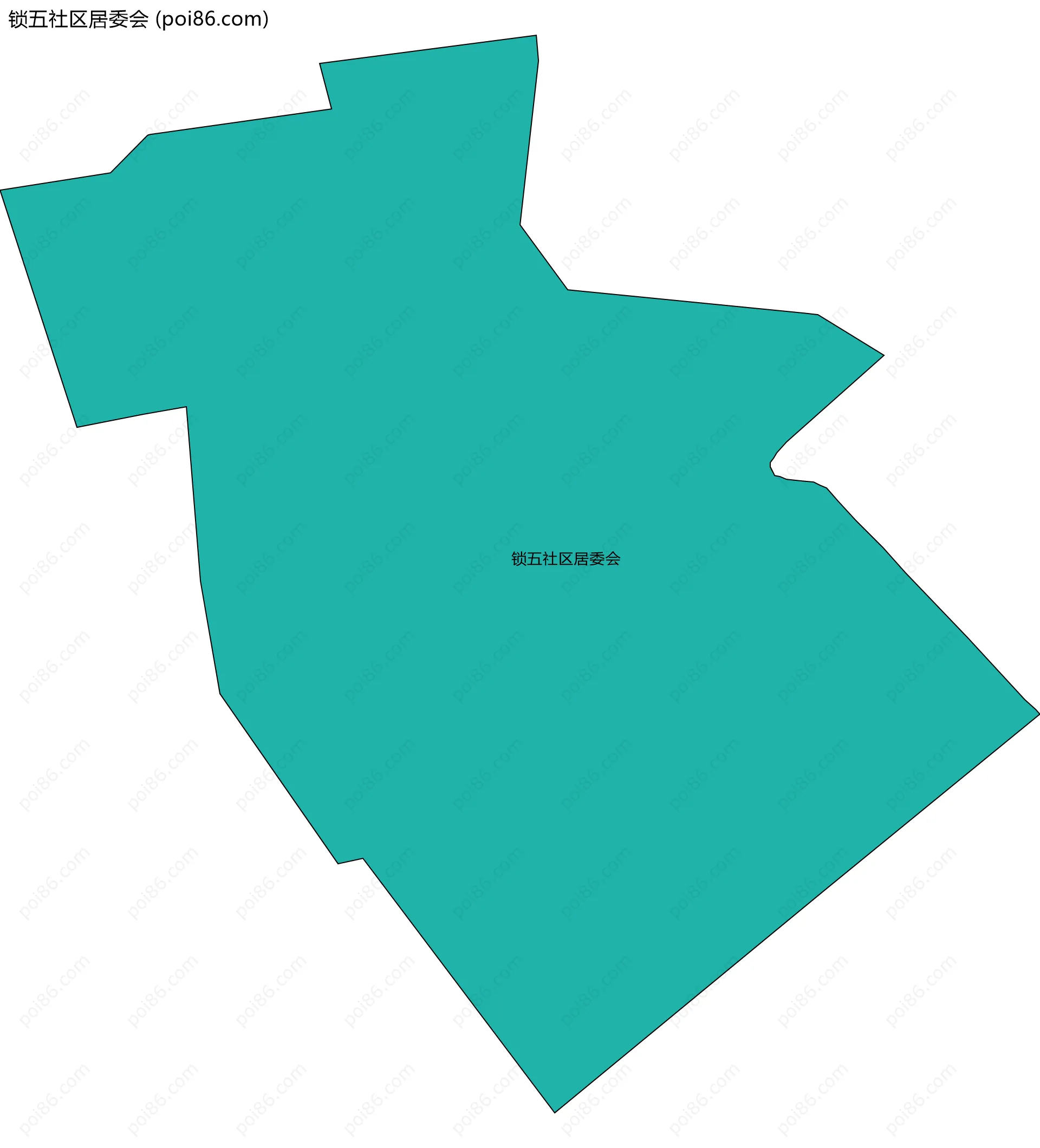 锁五社区居委会边界地图