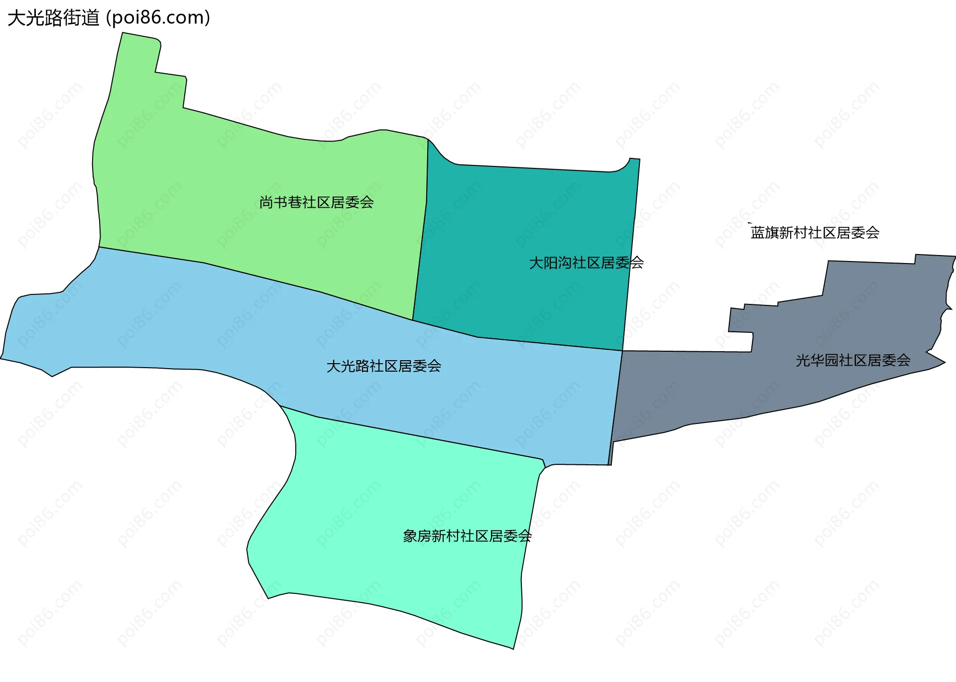 大光路街道边界地图(五级行政区划)