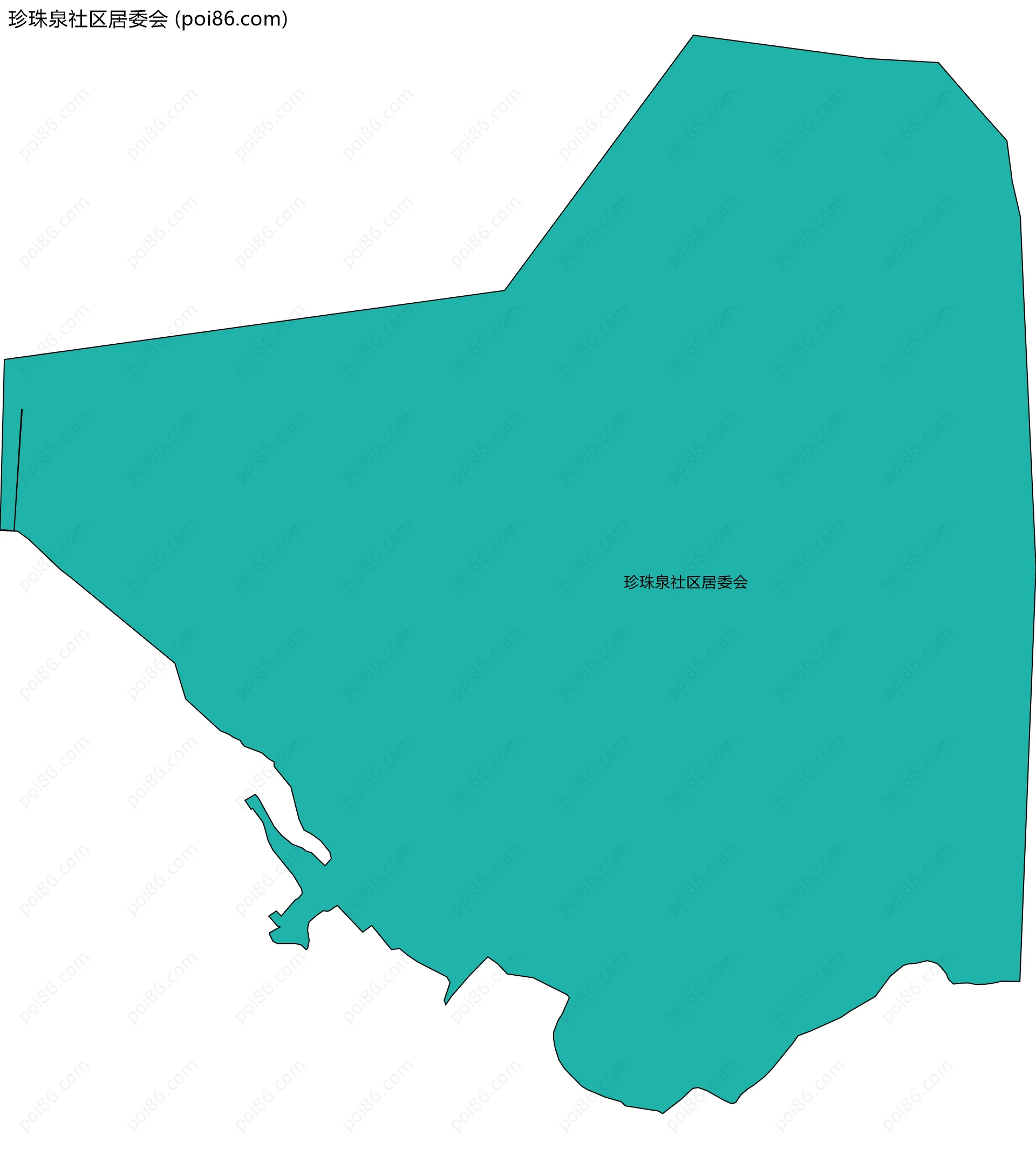珍珠泉社区居委会边界地图