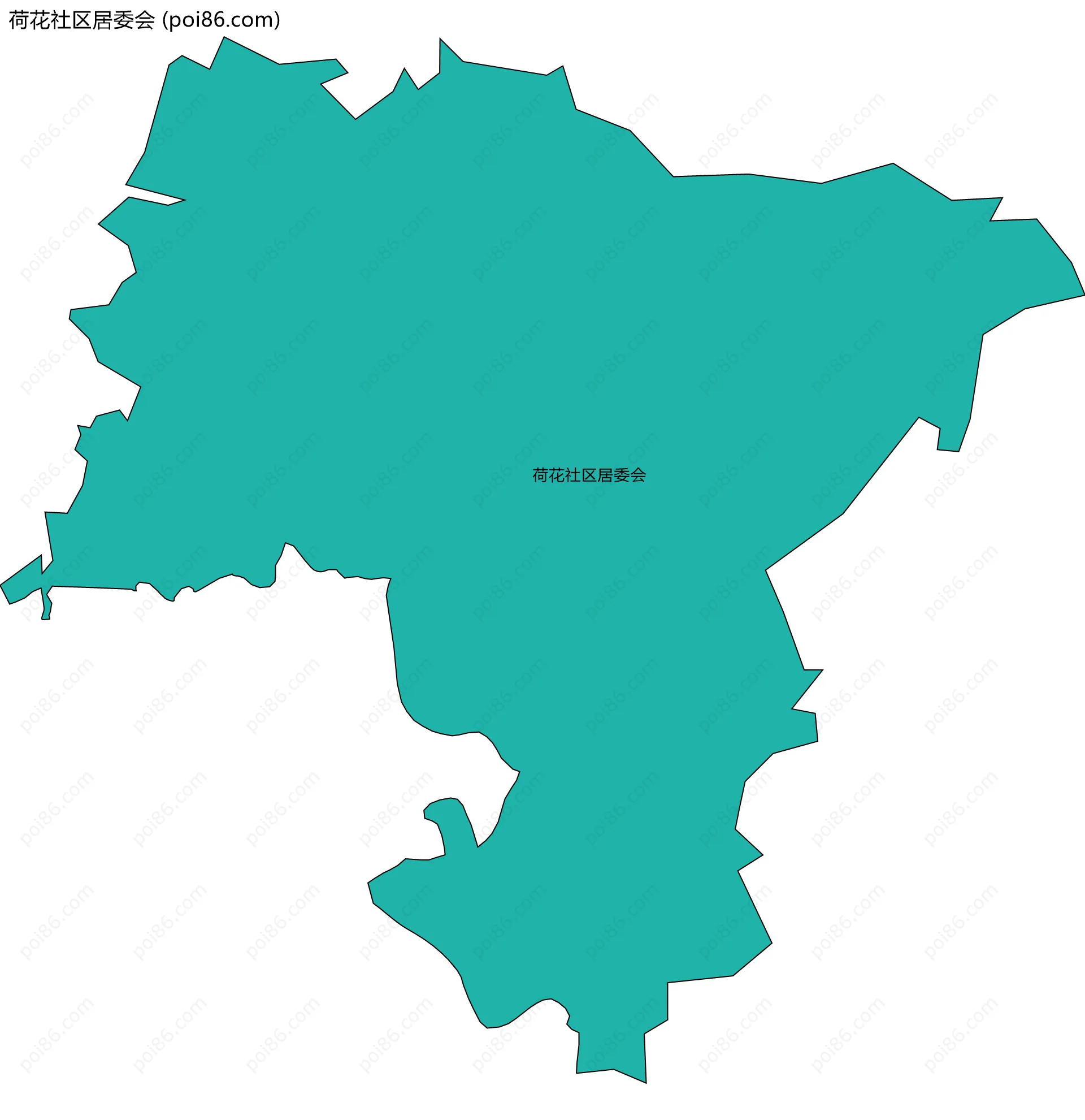 荷花社区居委会边界地图