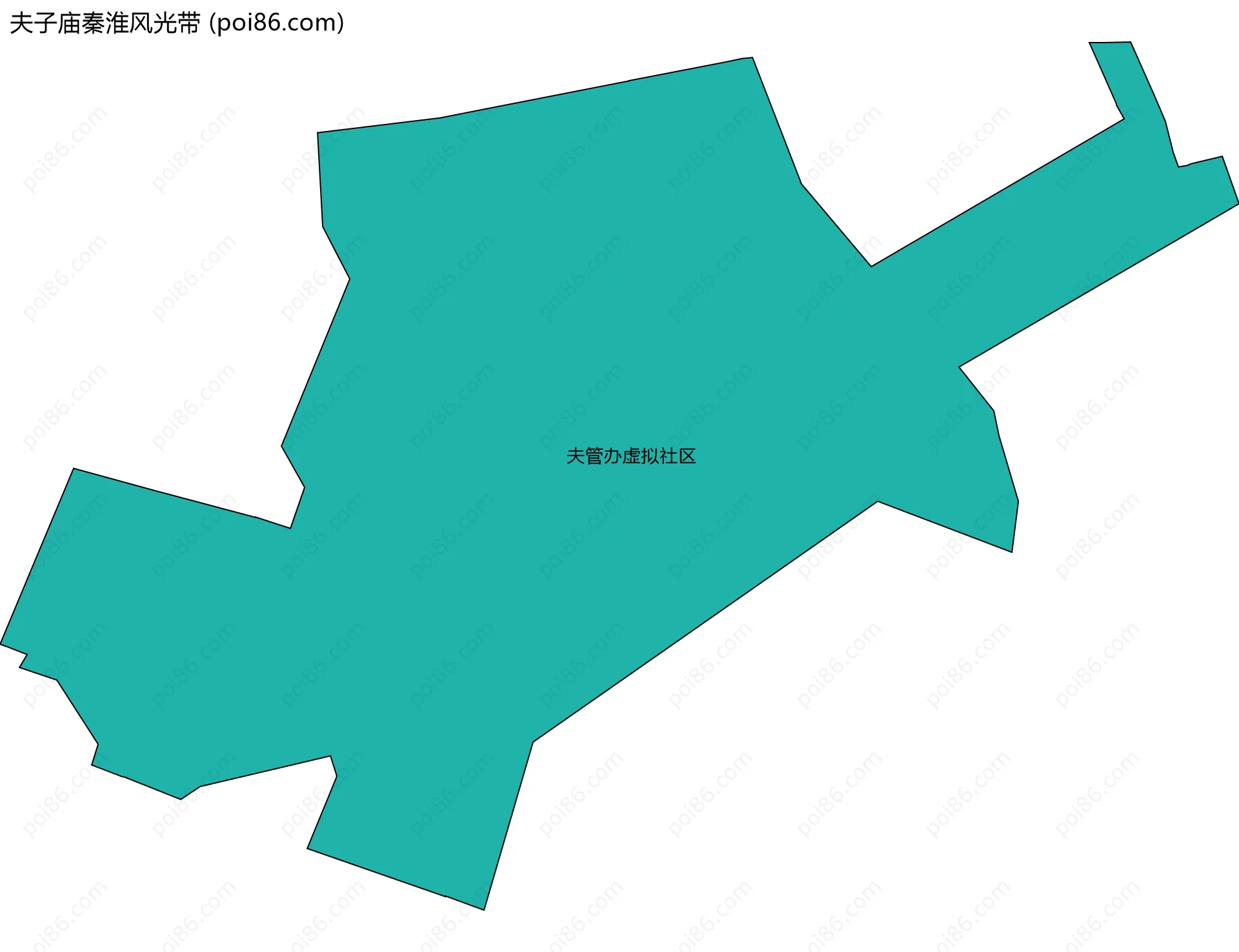 夫子庙秦淮风光带边界地图(五级行政区划)