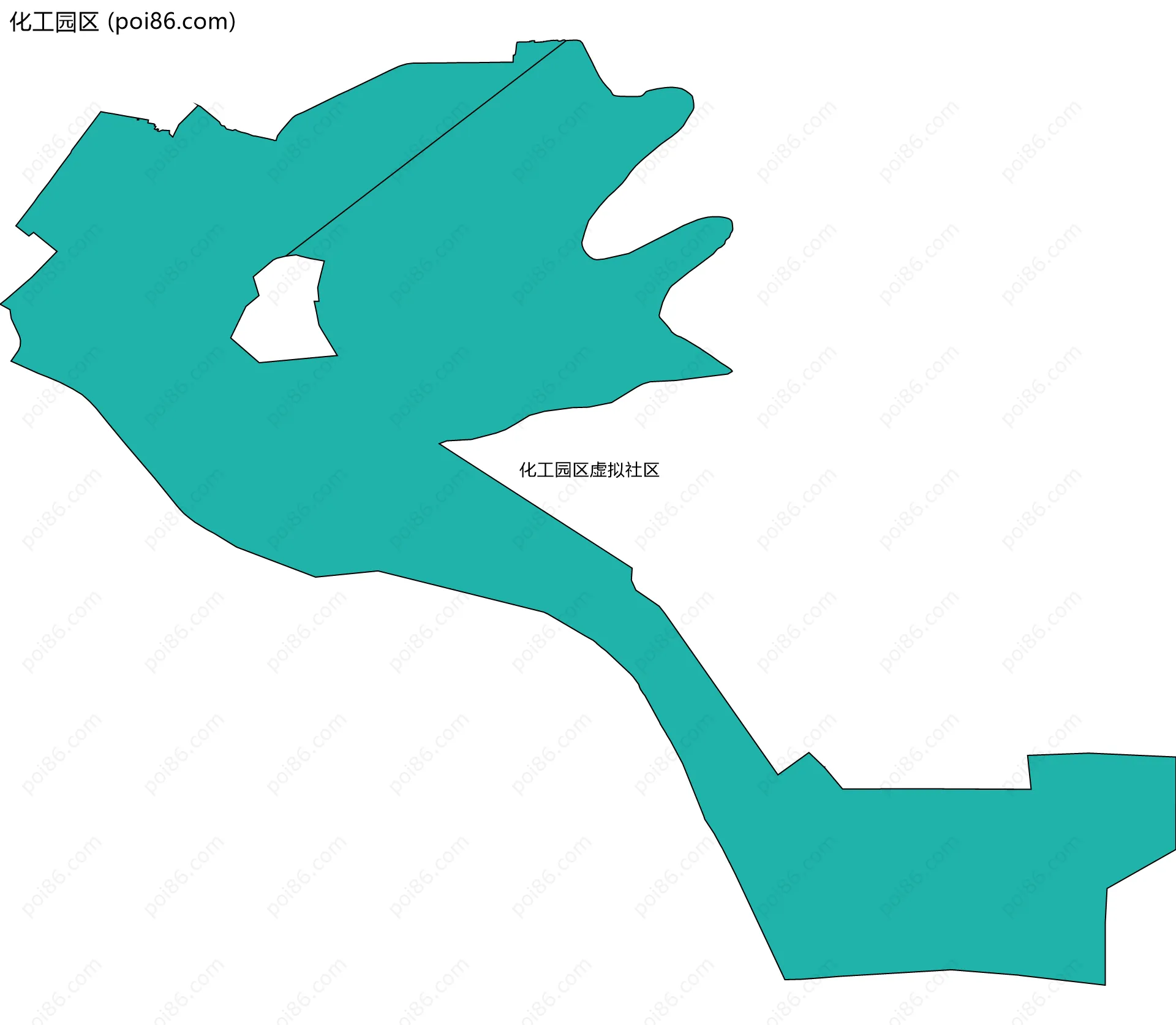 化工园区边界地图(五级行政区划)