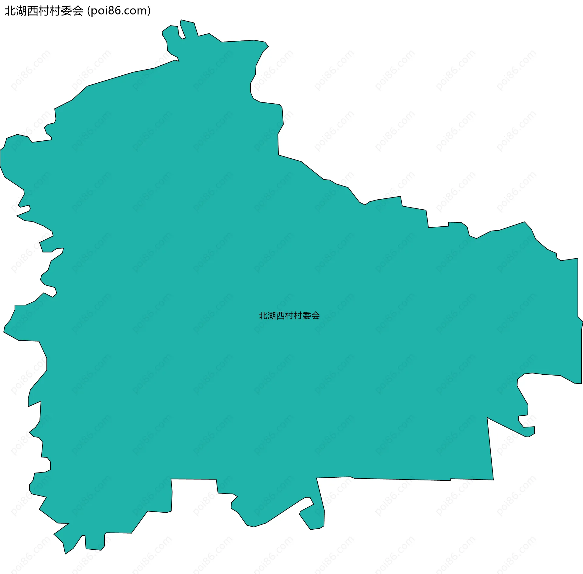 北湖西村村委会边界地图