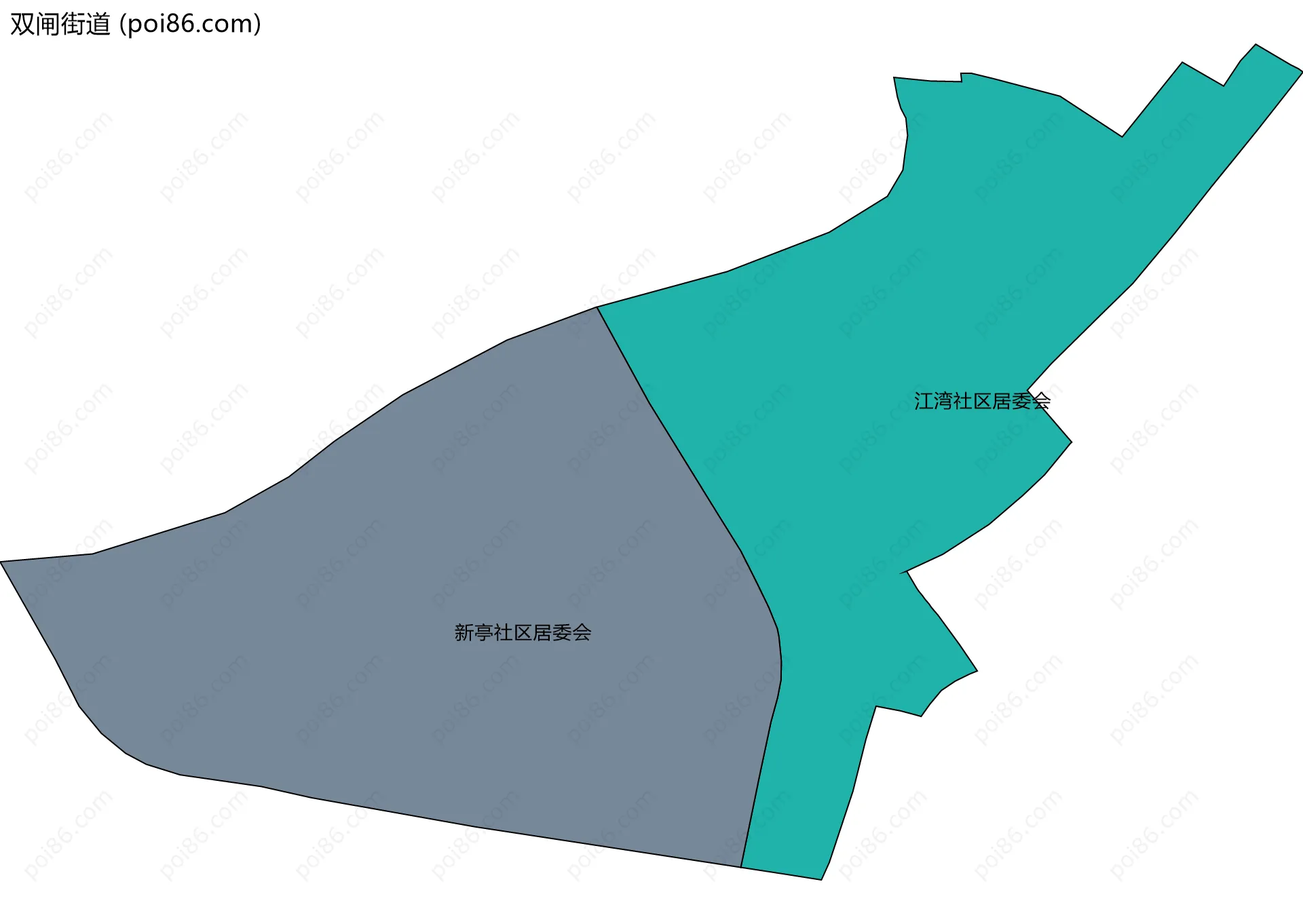 双闸街道边界地图(五级行政区划)