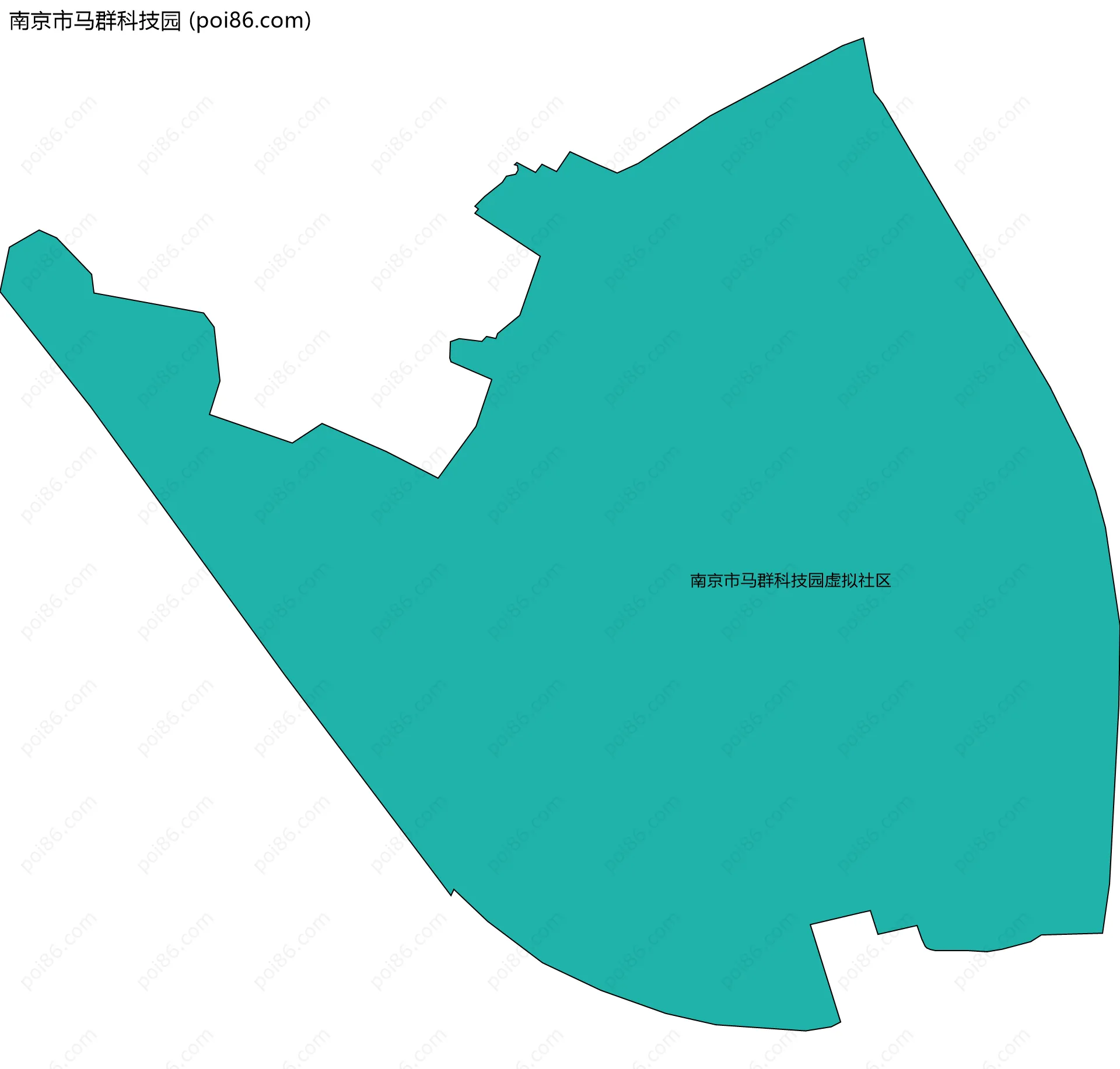 南京市马群科技园边界地图(五级行政区划)