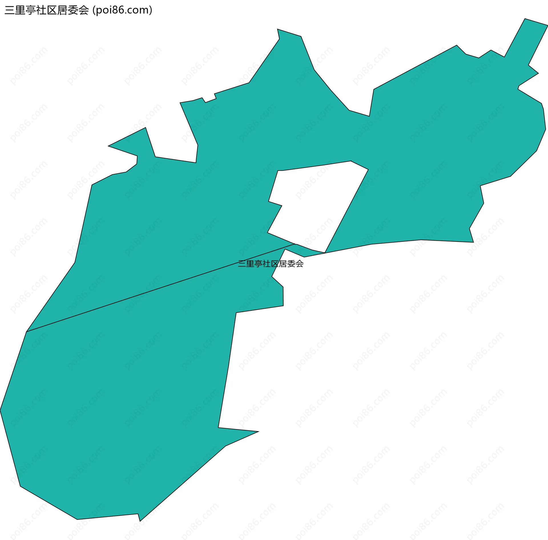 三里亭社区居委会边界地图