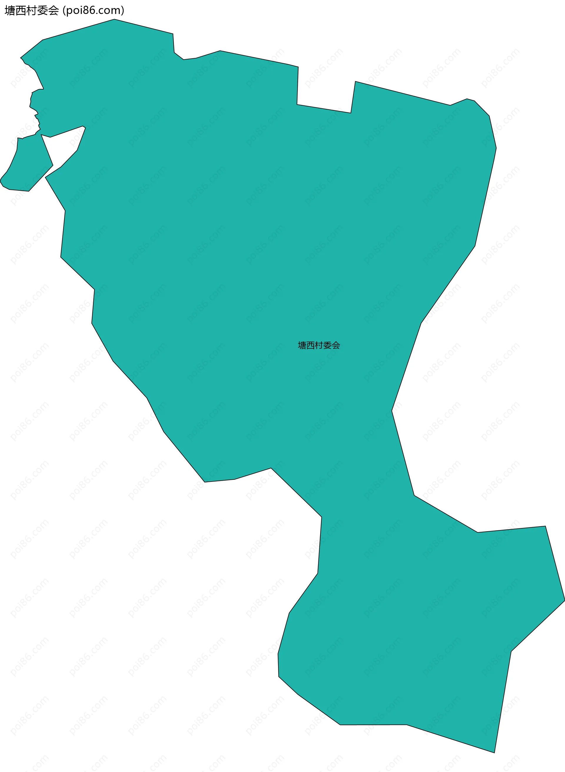 塘西村委会边界地图