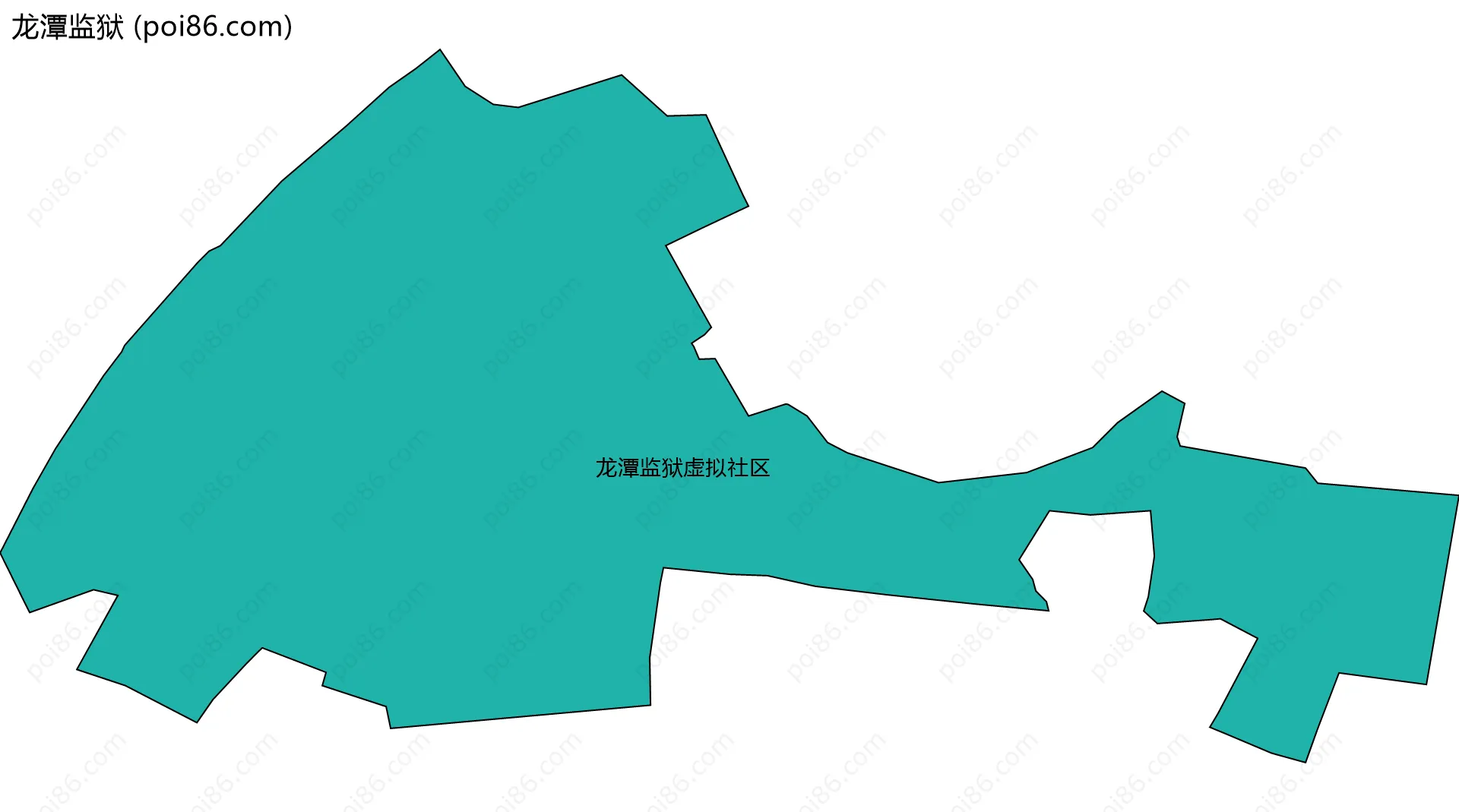 龙潭监狱边界地图(五级行政区划)