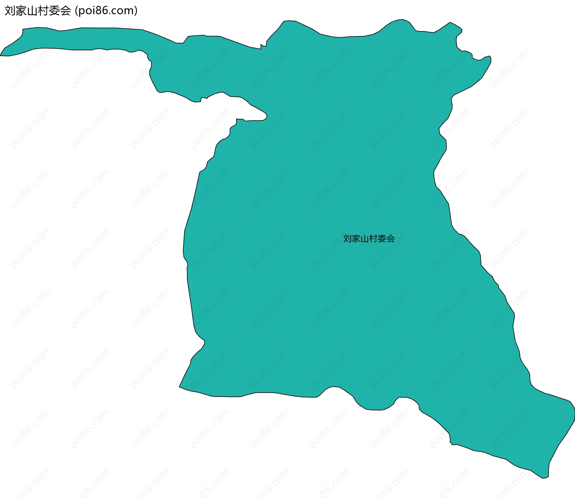 刘家山村委会边界地图