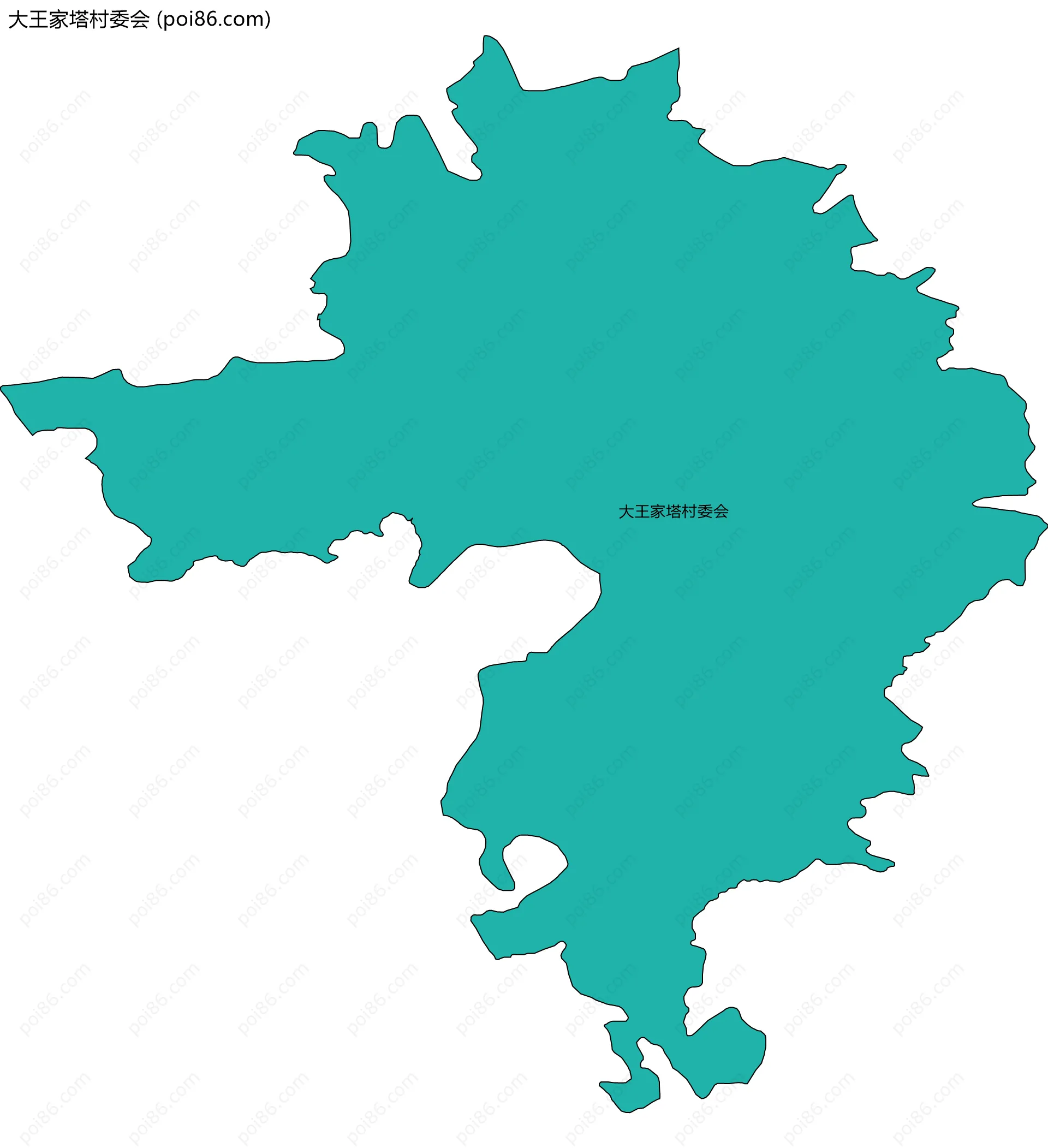 大王家塔村委会边界地图